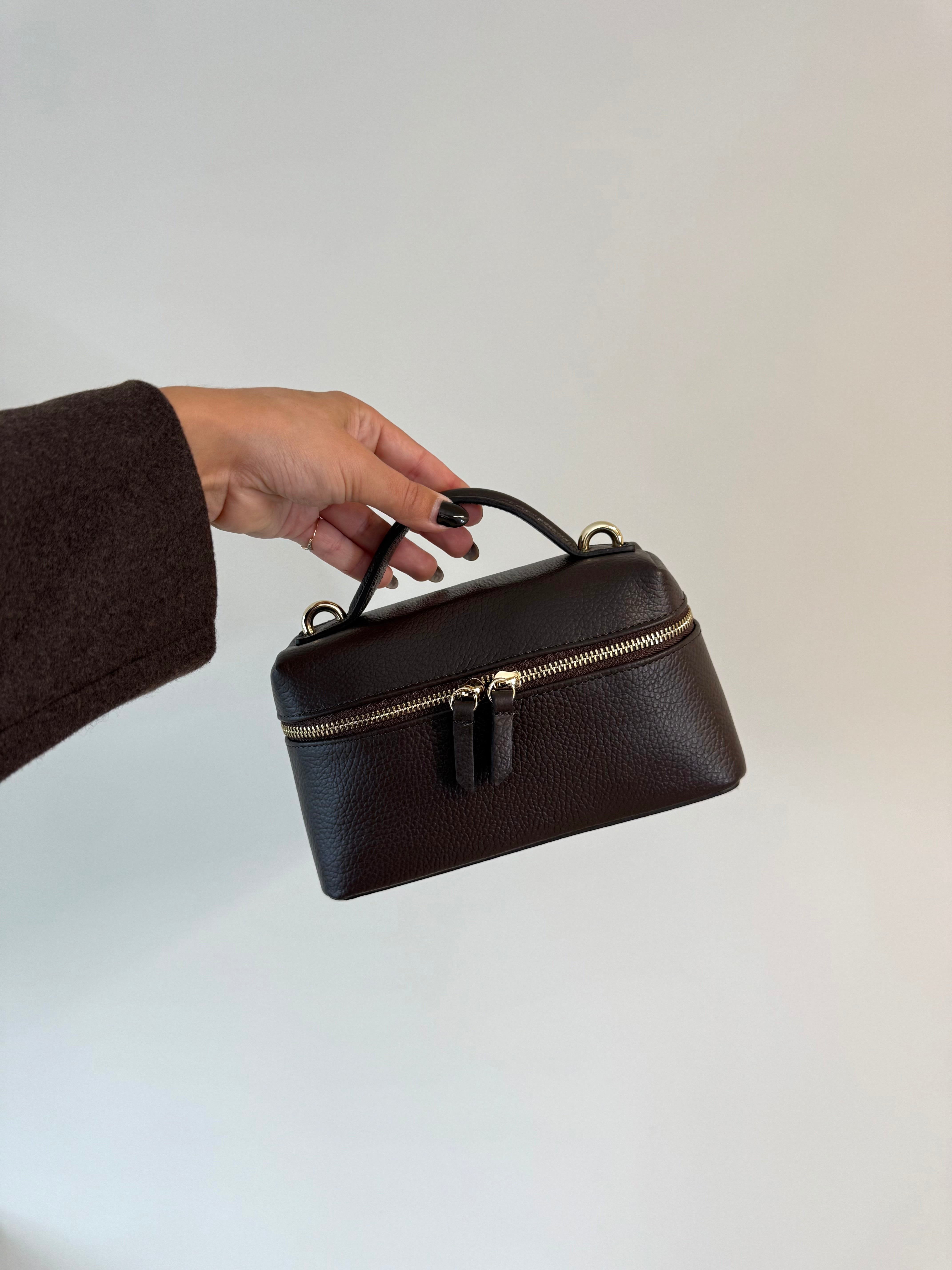 Leren Damestas Rechthoekig Bruin | Jane