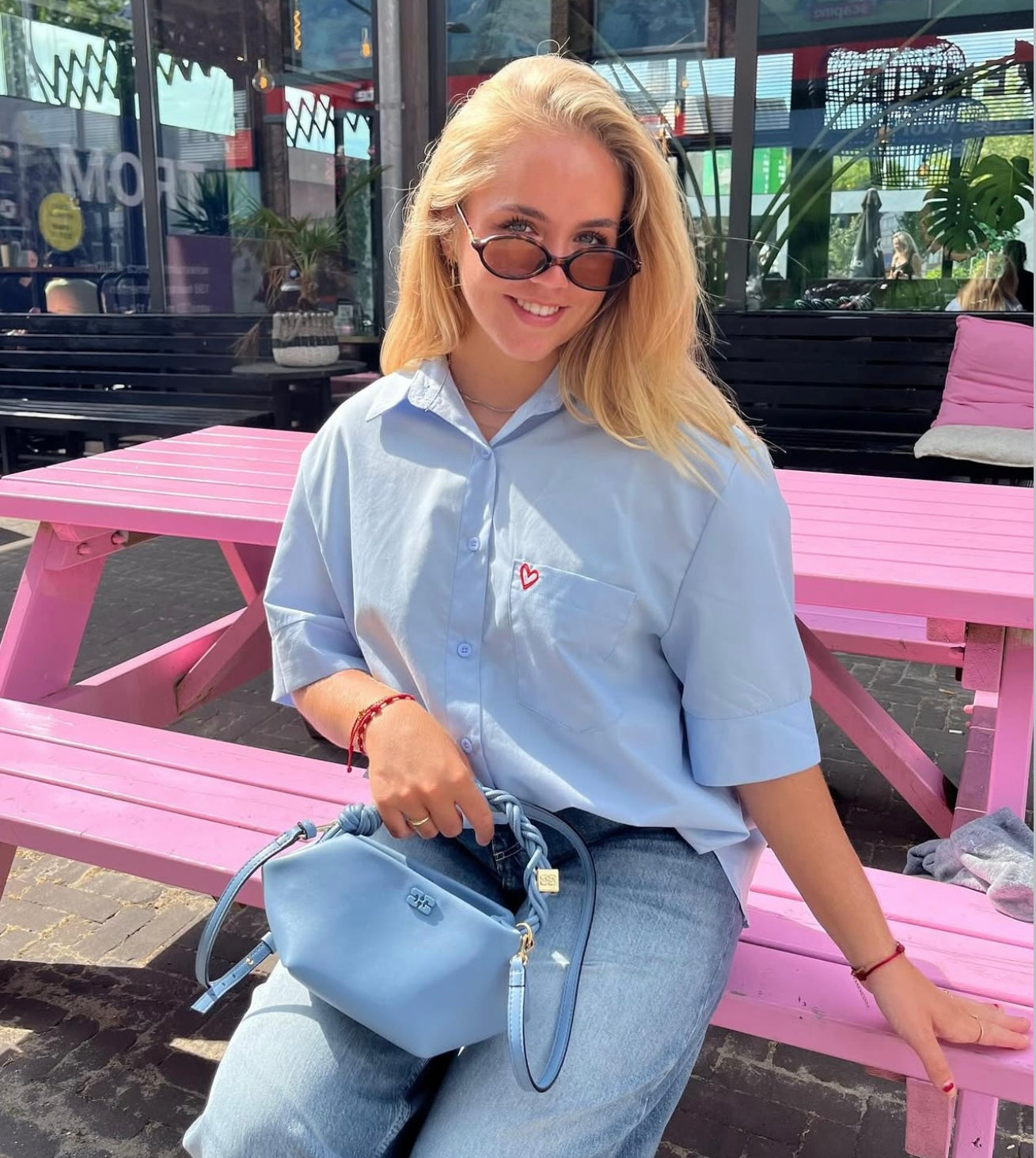 Oversized Blouse Baby Blauw | Amour