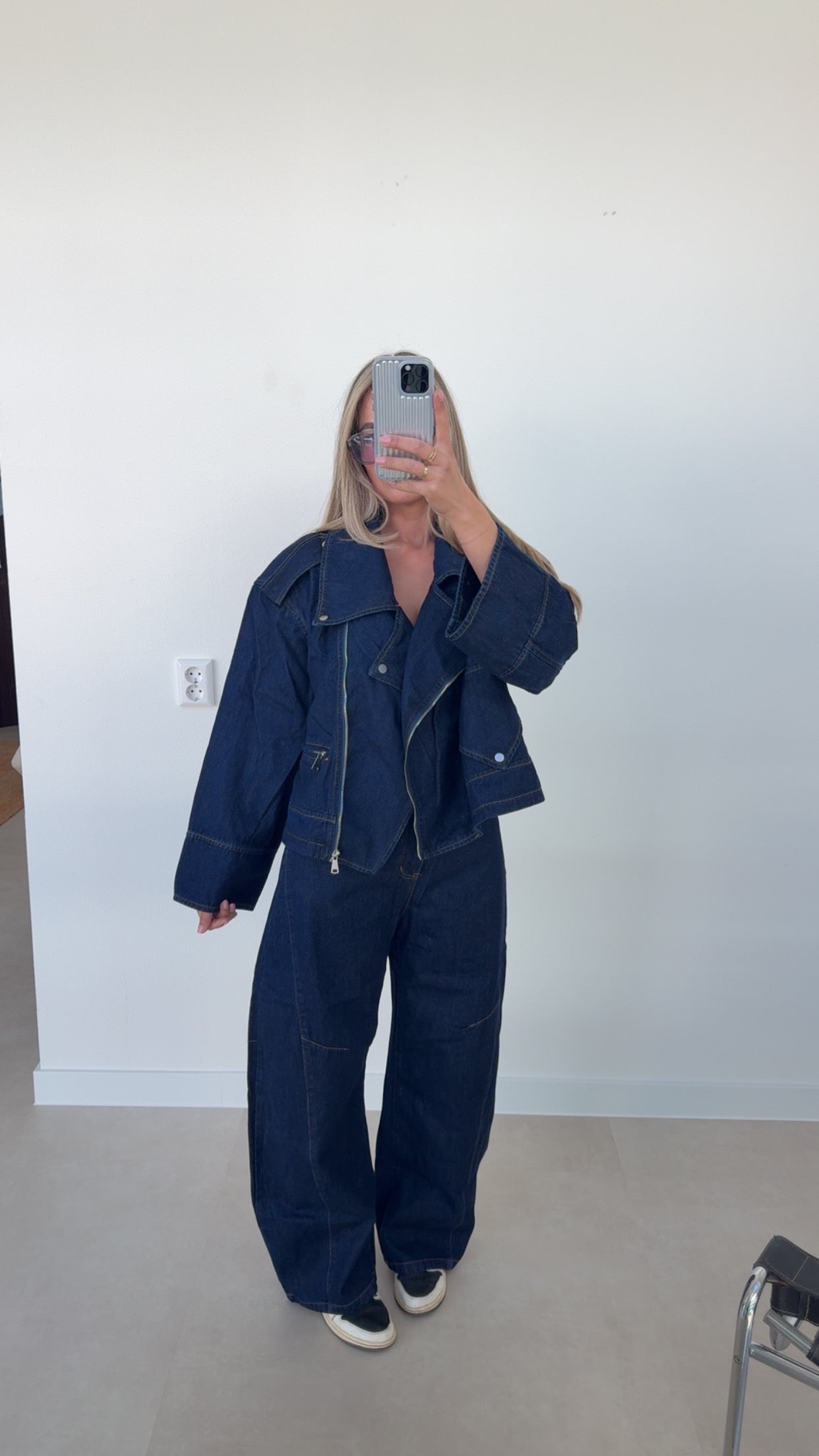 Oversized Denim Jacket Blauw