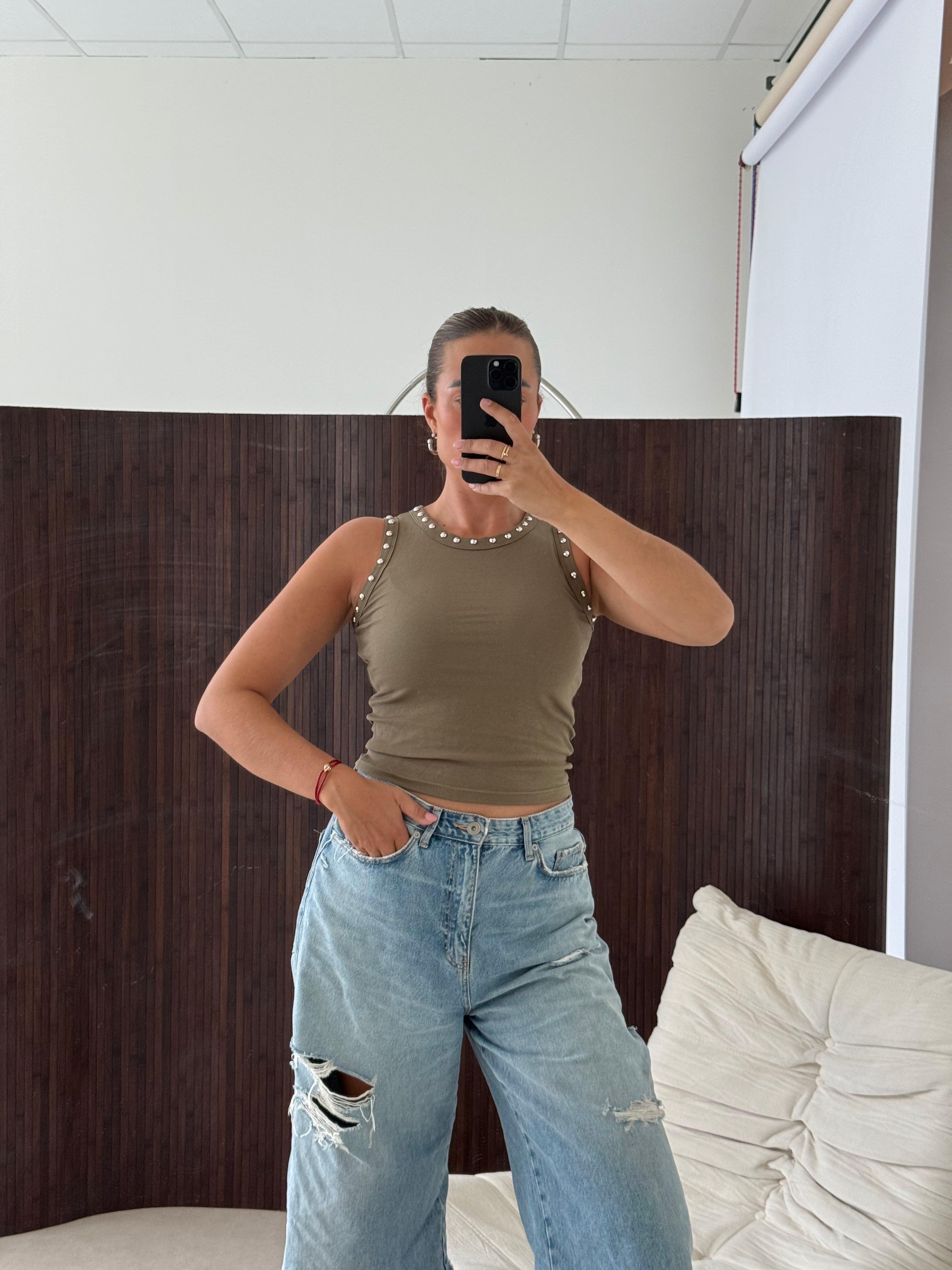 Tank Top Studs Army | Tina