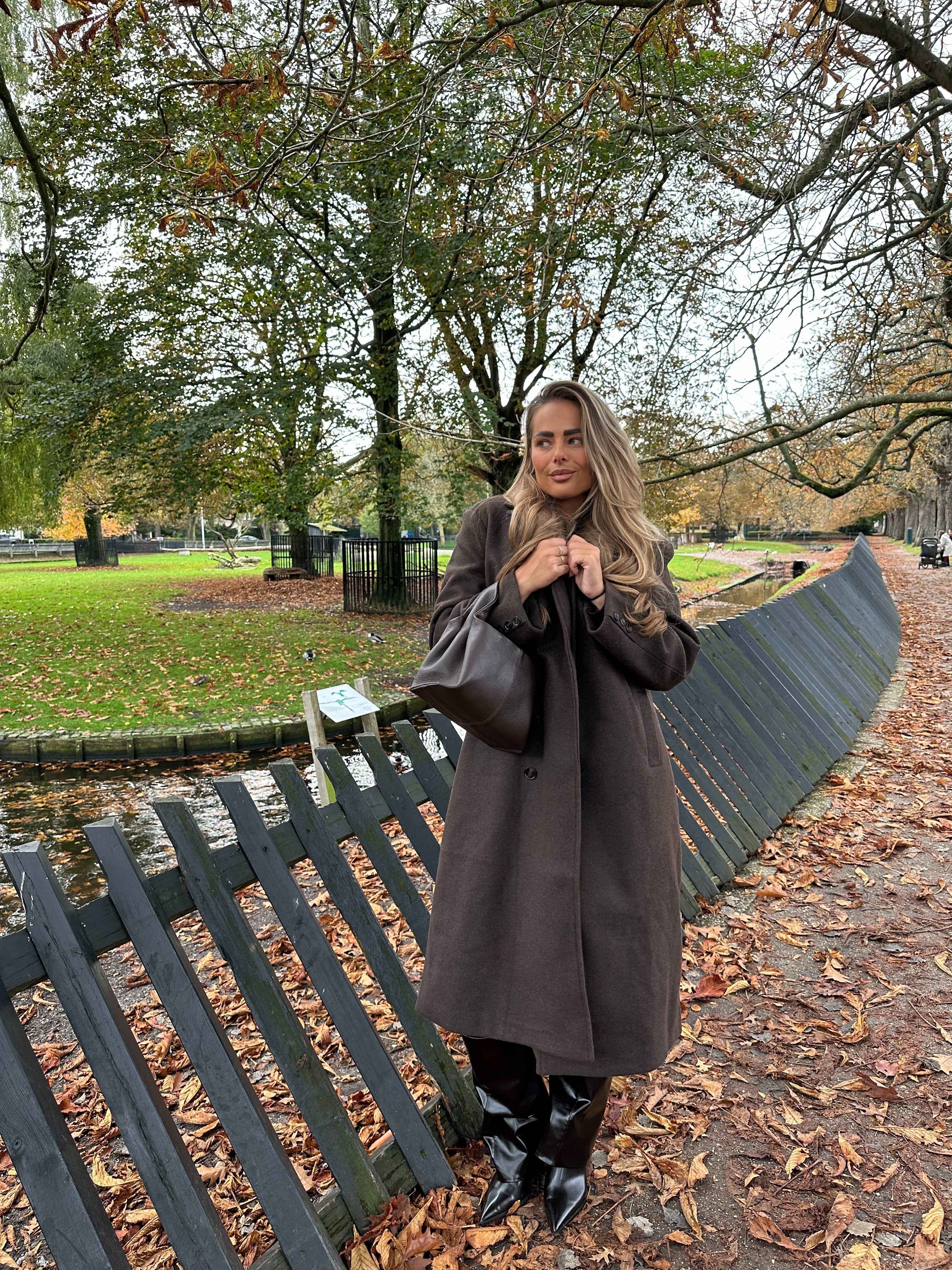 Lange Mantel Jas Bruin | Frankie