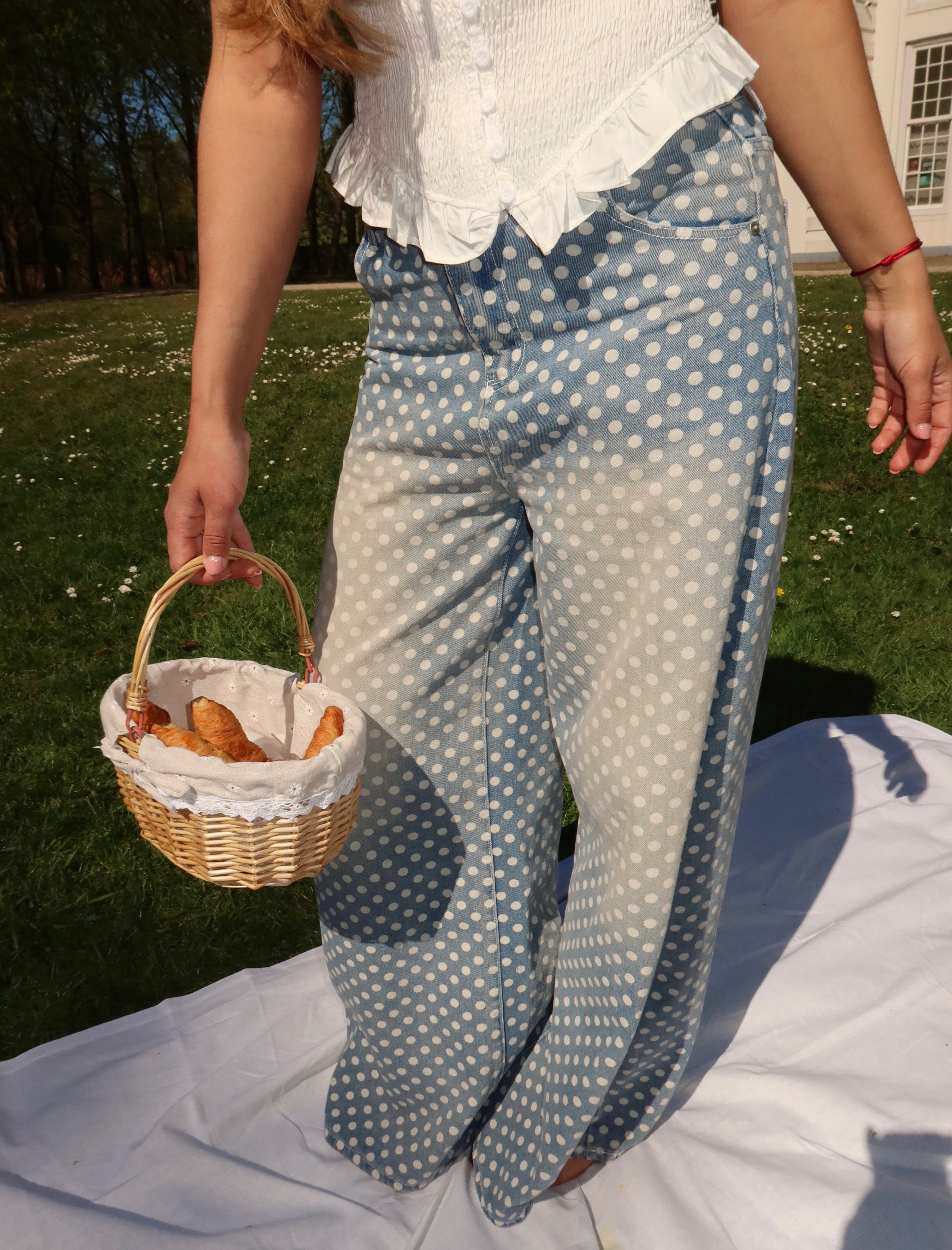 Polkadot Wide Leg Jeans