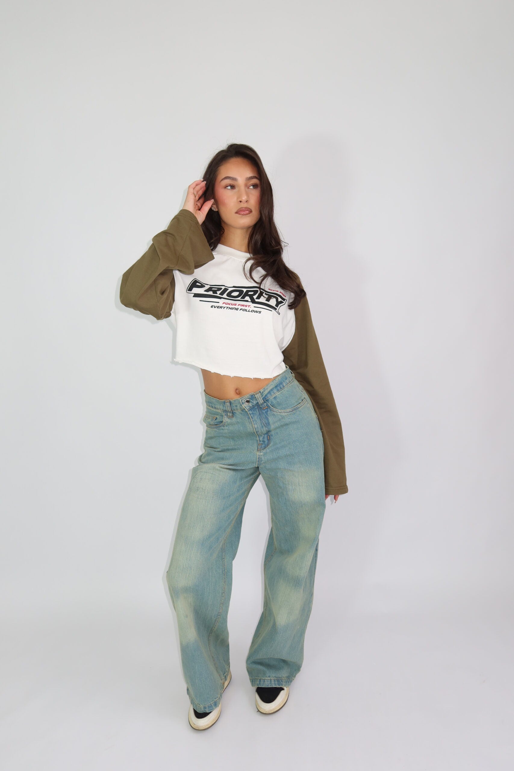 Priority Cropped Longsleeve Groen