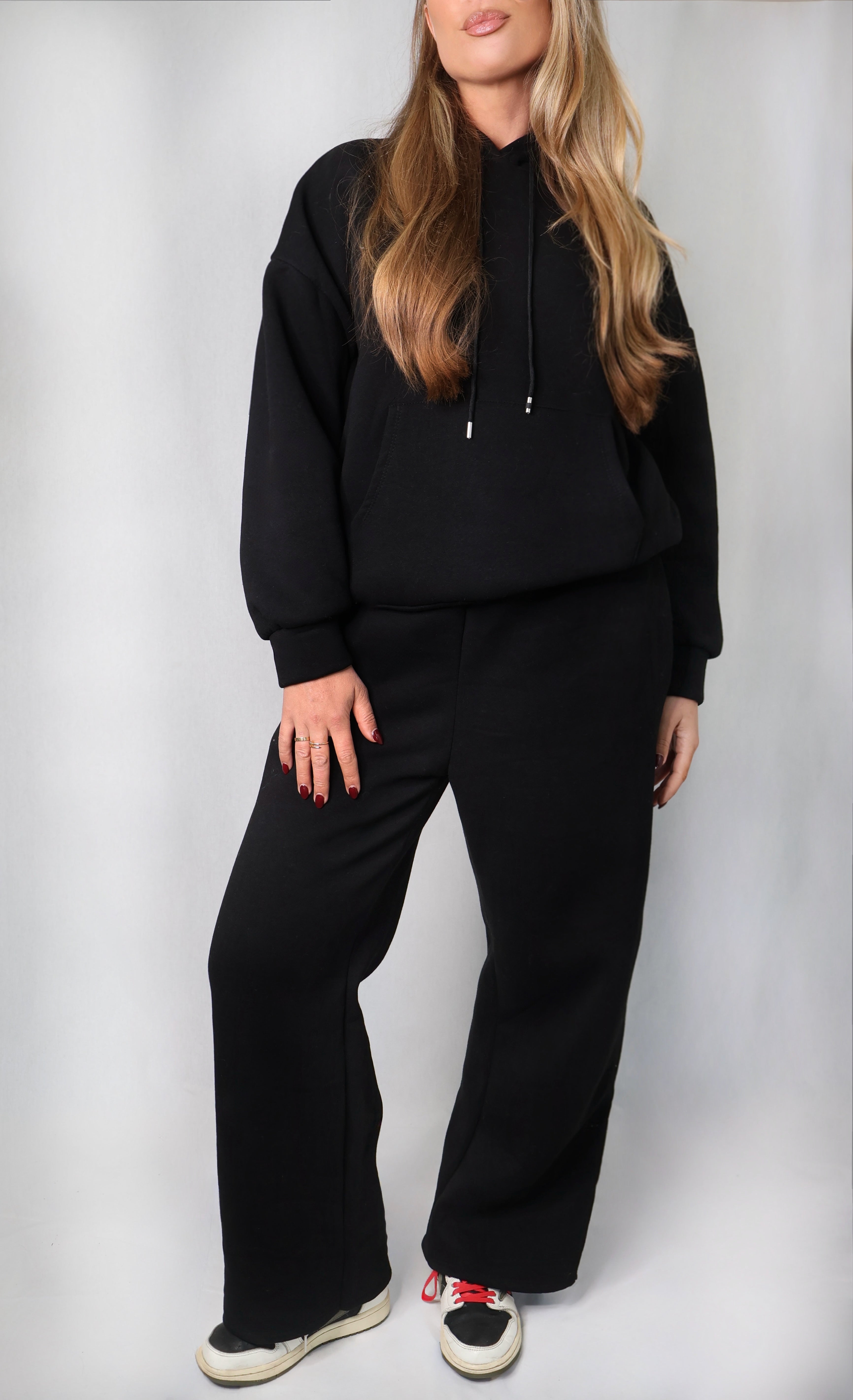 Jogging Set Fleece Zwart | Sky