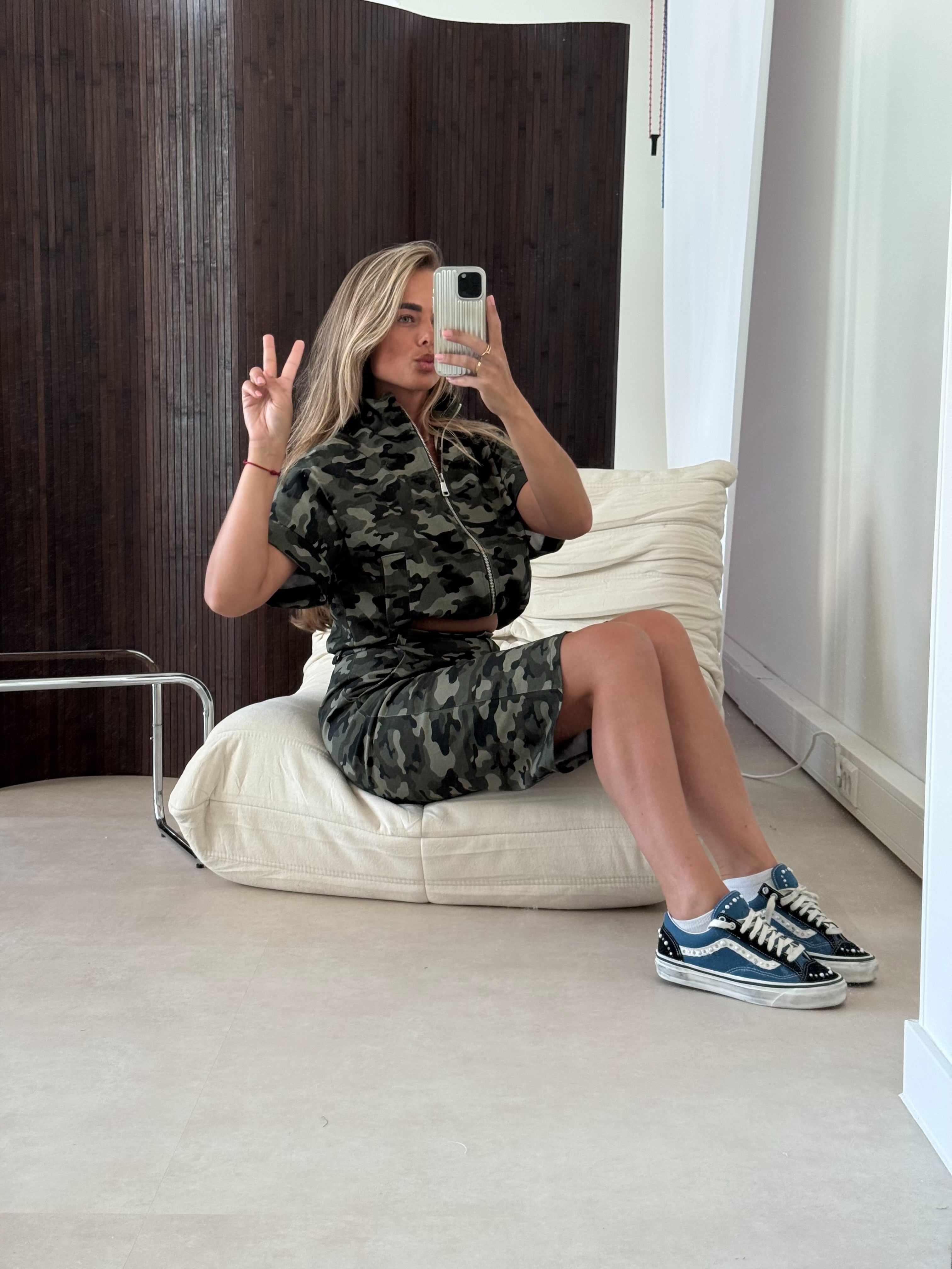 Camouflage Zip Up Jacket | Cassie