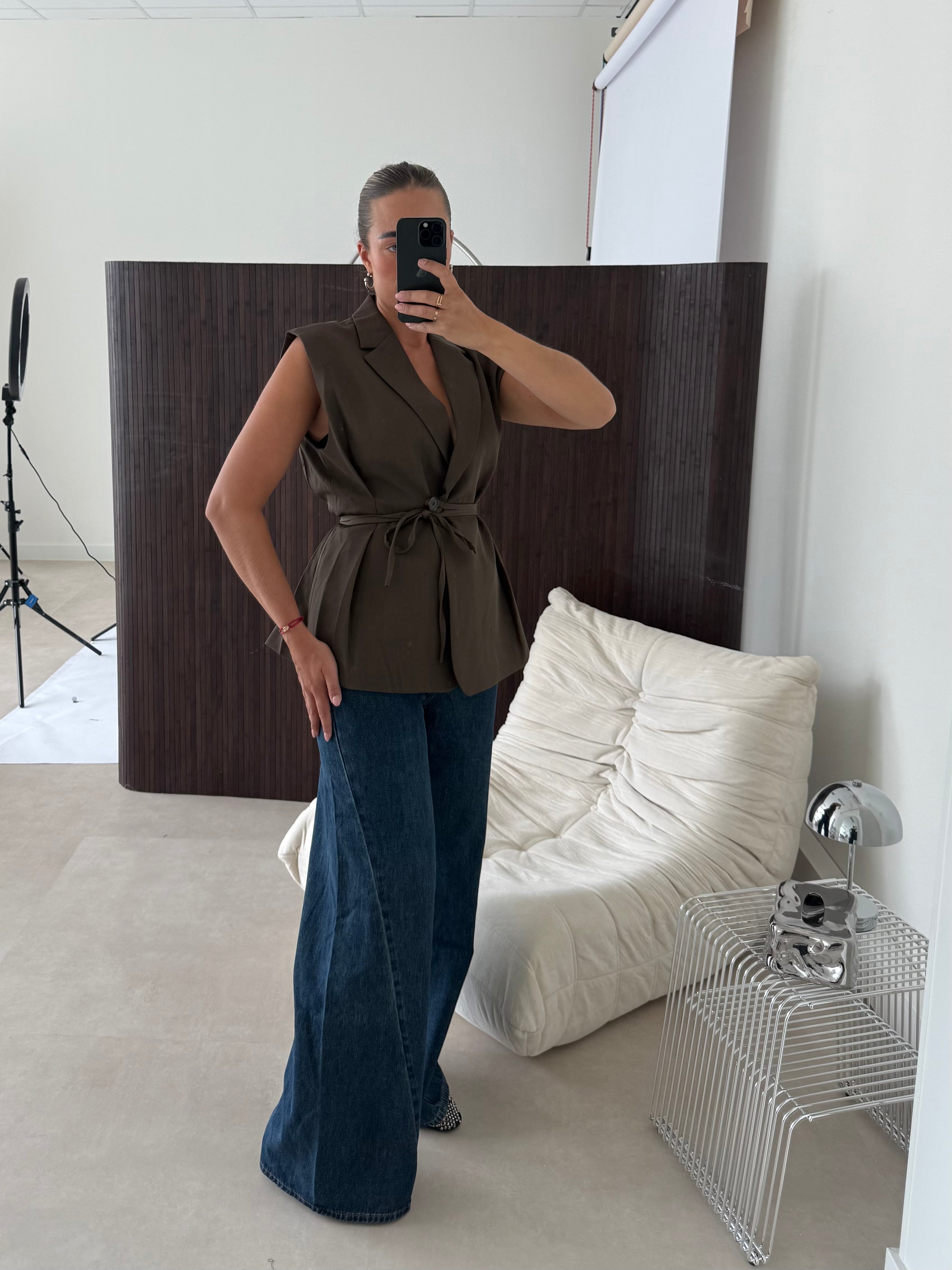 Gilet Met Koord Taupe | Hailey