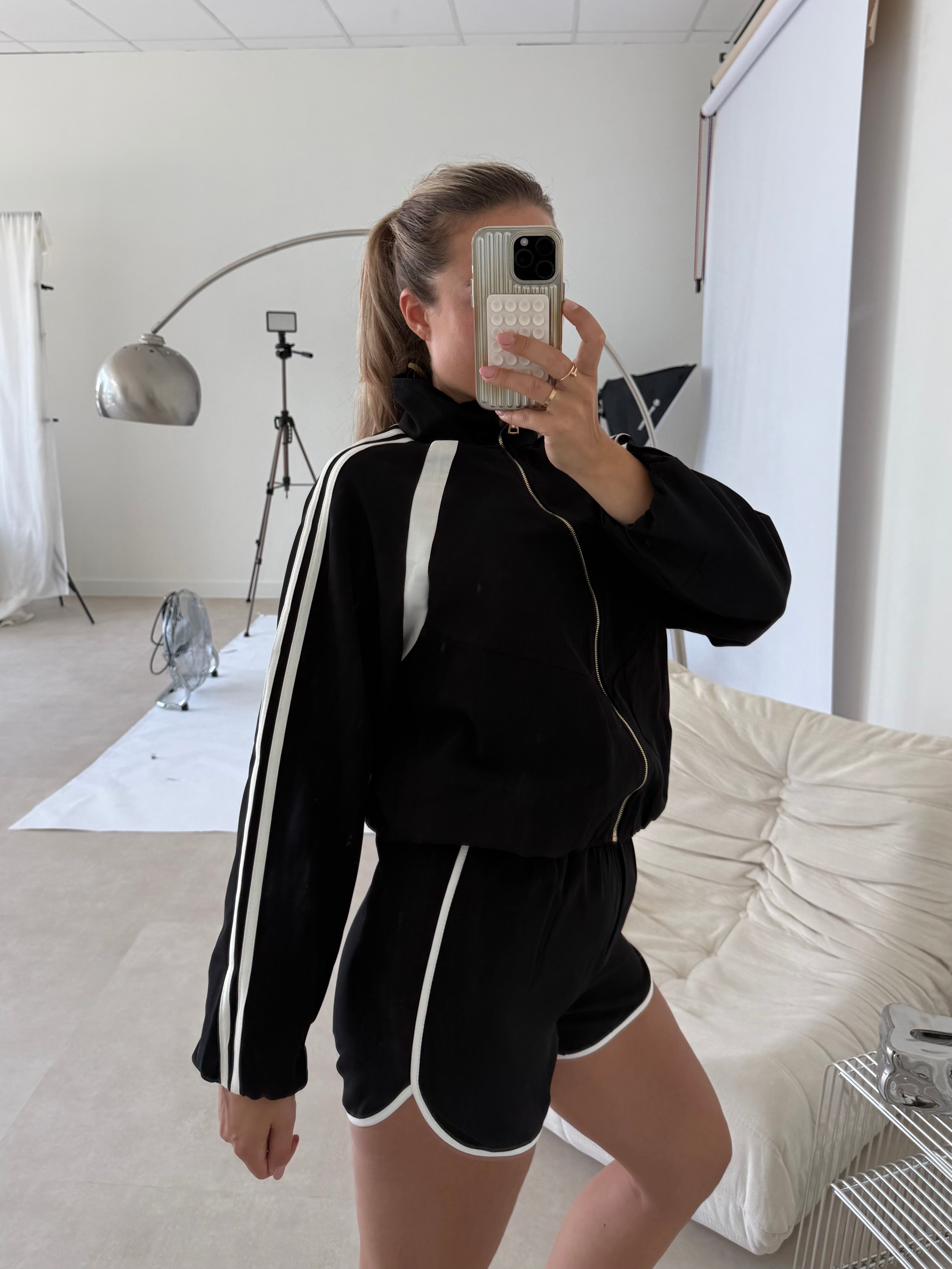 Sporty Two Piece Set Zwart