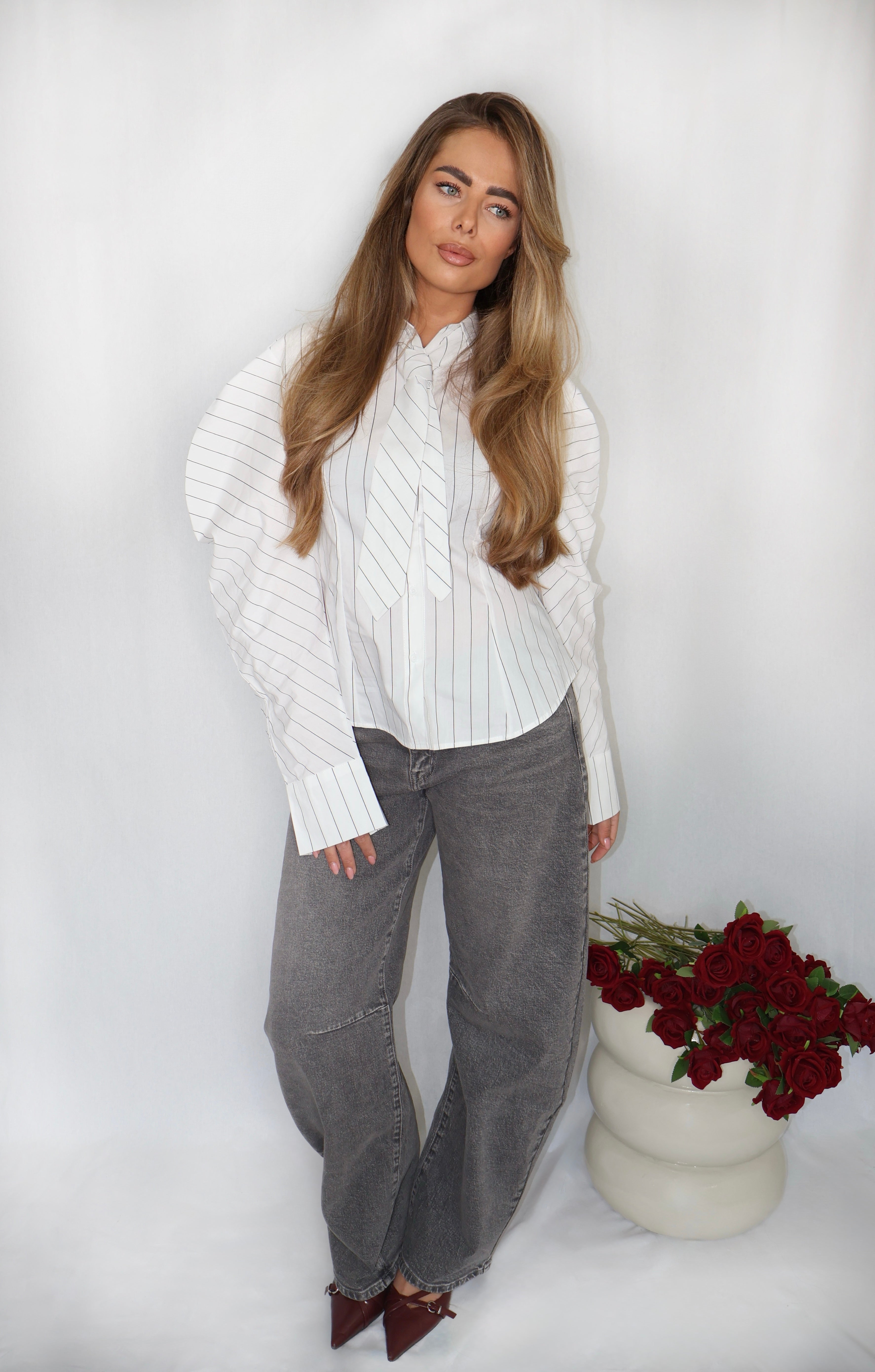 Queen Hearts Balloon Jeans Grijs