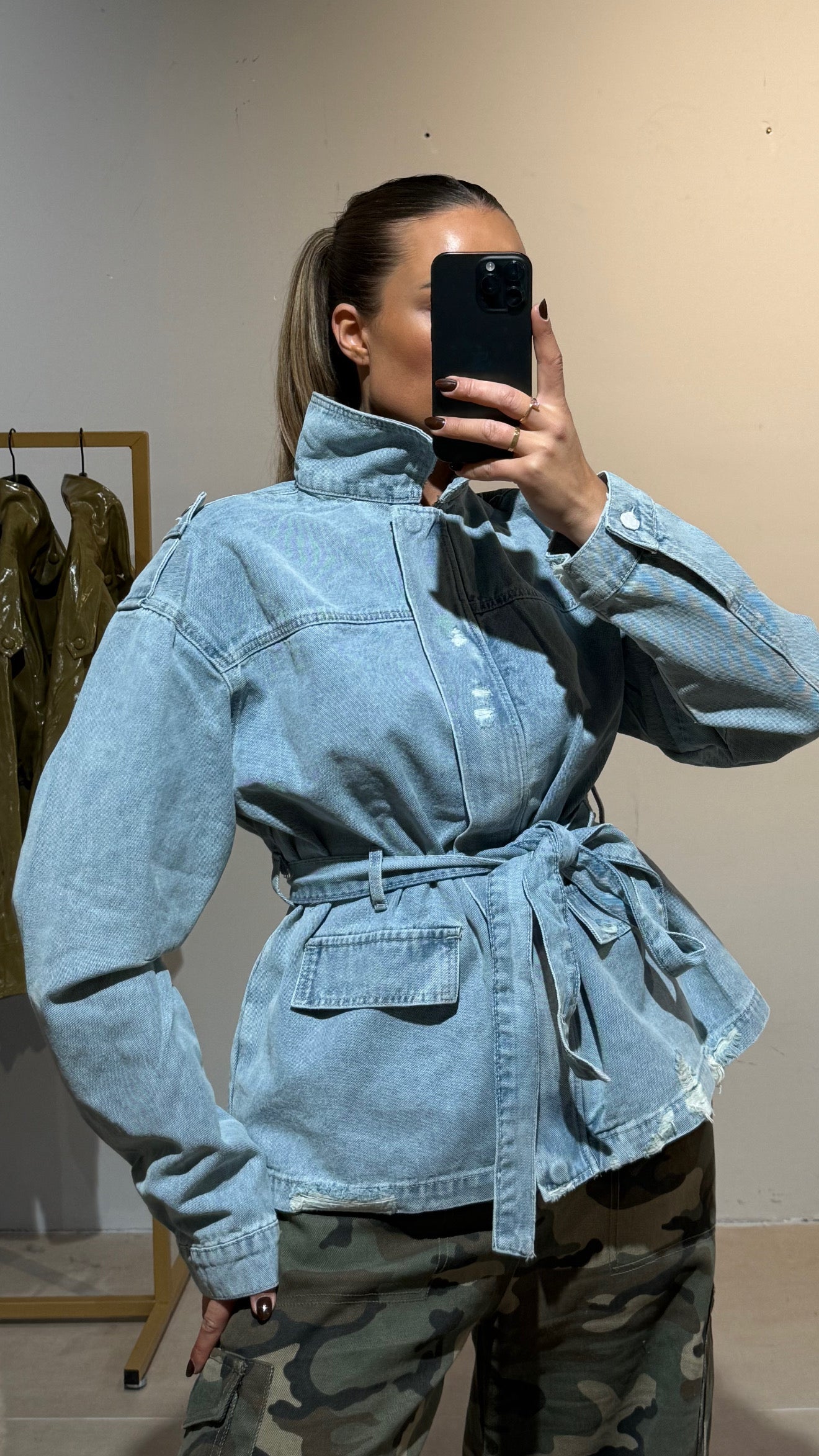 Spijker Jas met Ceintuur | Selena