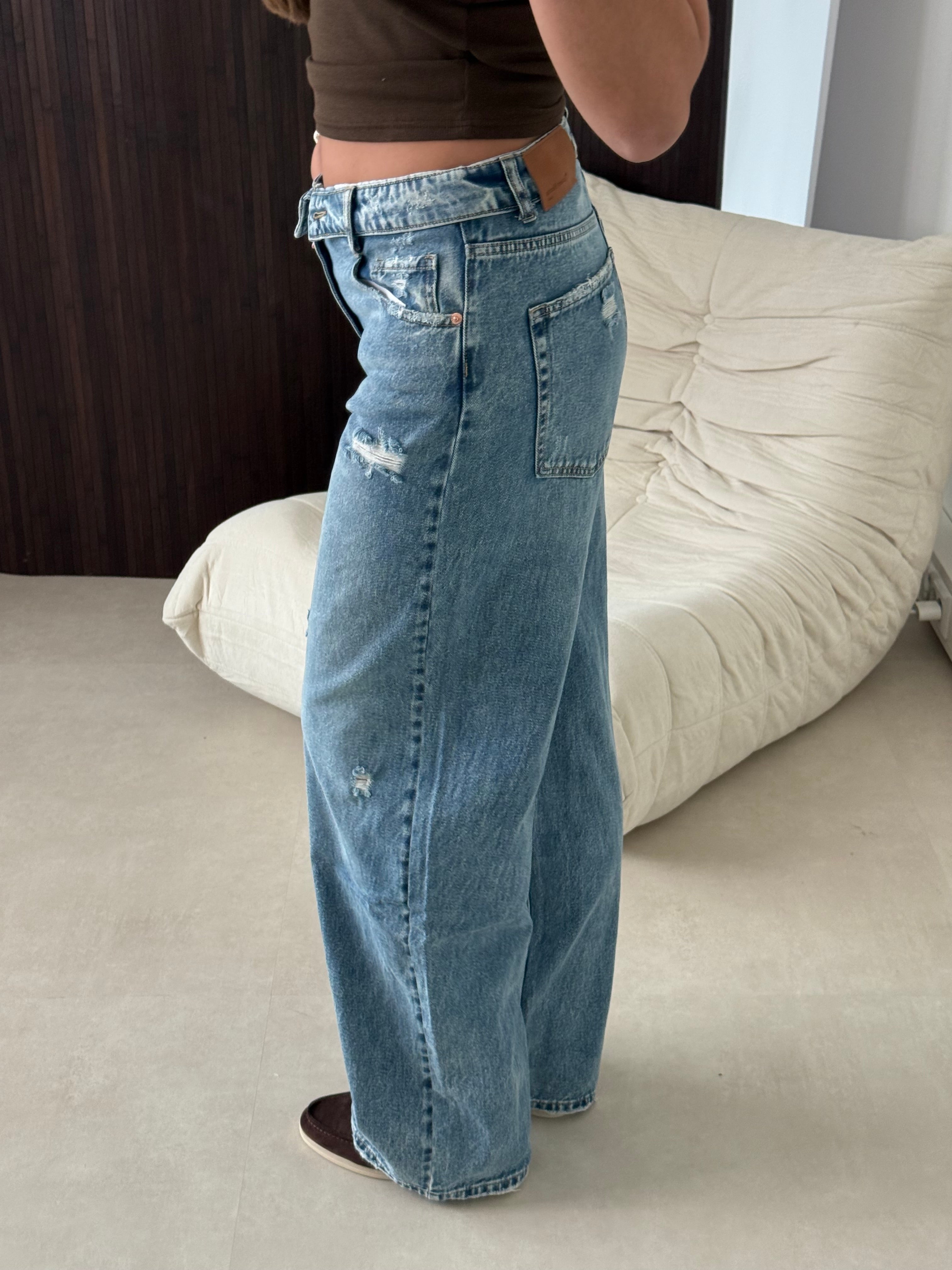 Queen Hearts Omslag Jeans Blauw