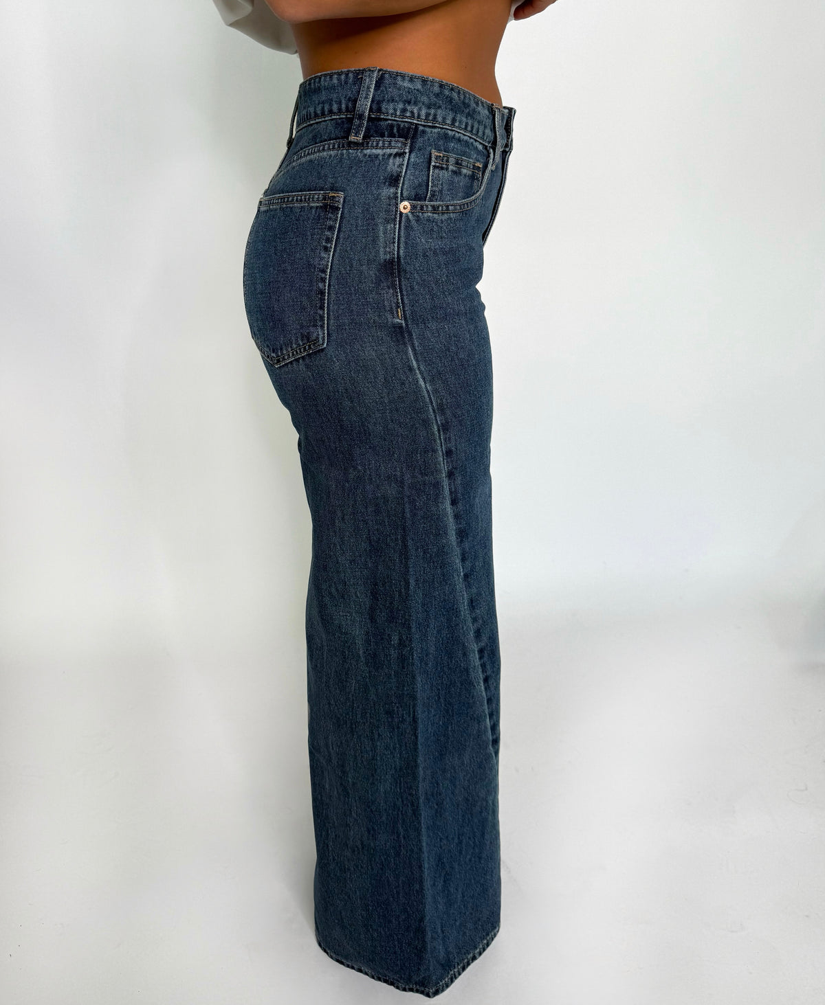 Wide Leg Jeans Donker Blauw