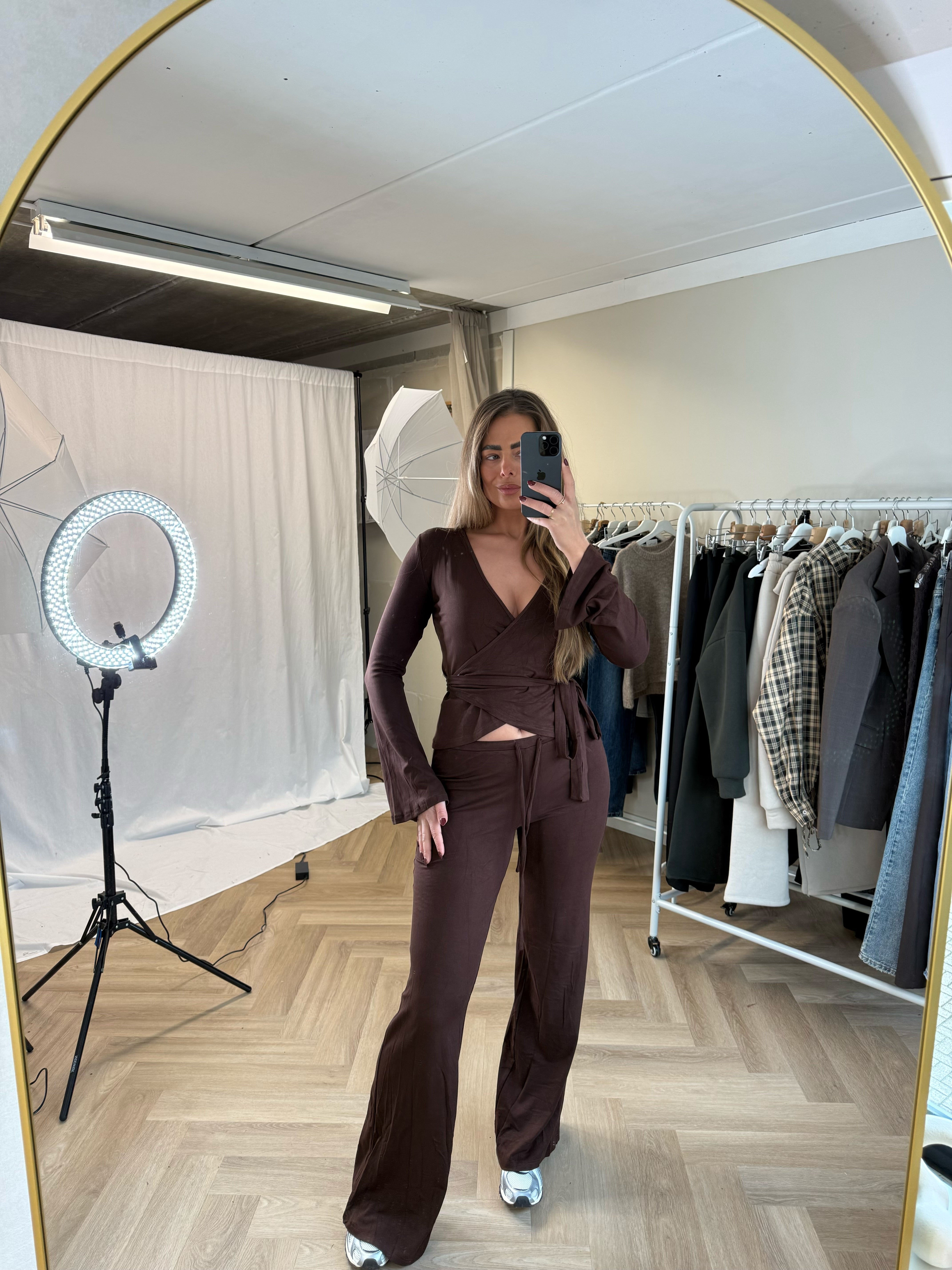 Pilates Wrap Set Bruin | Phileine