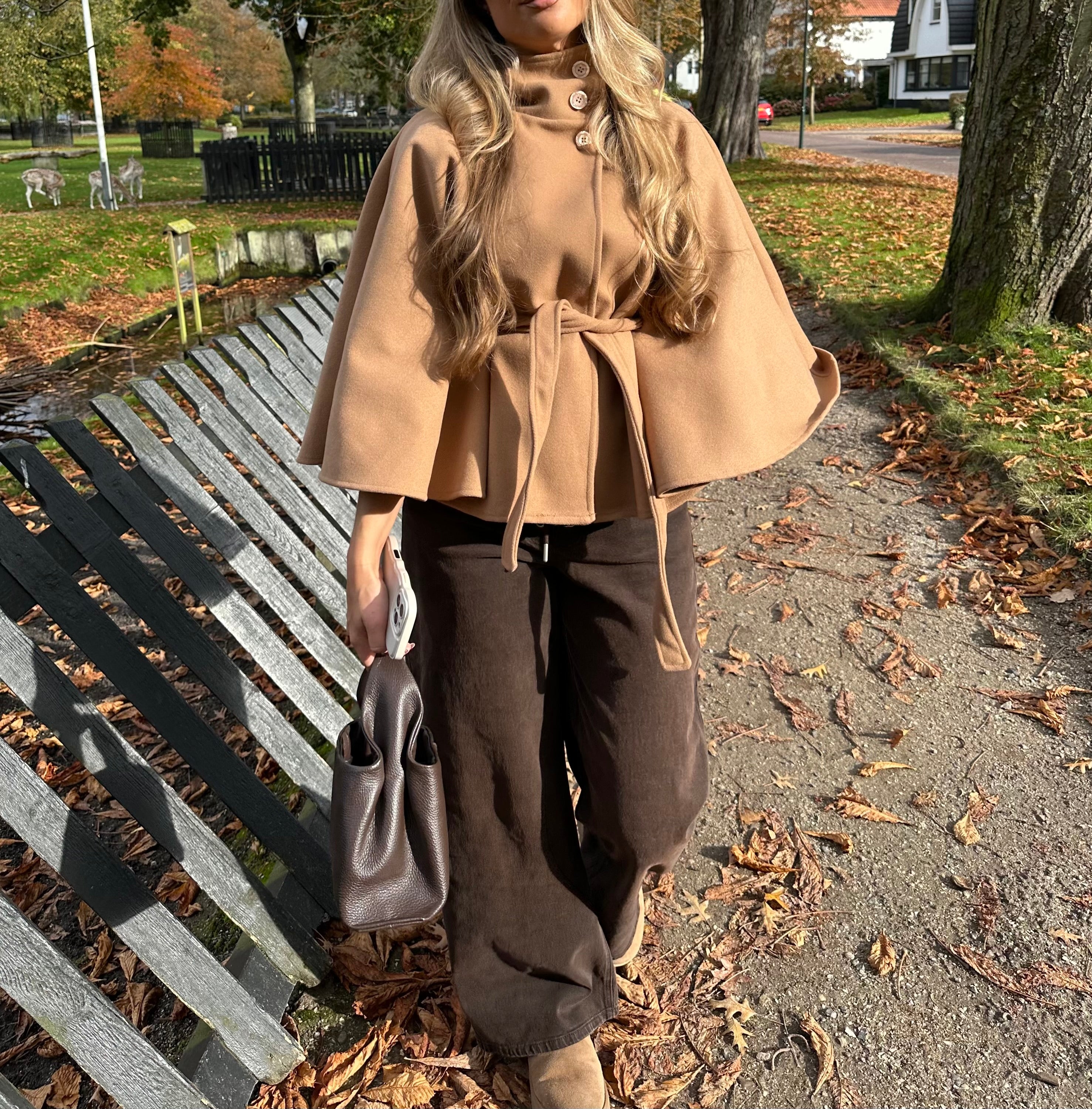 Queen Hearts Jeans Veter Detail Bruin