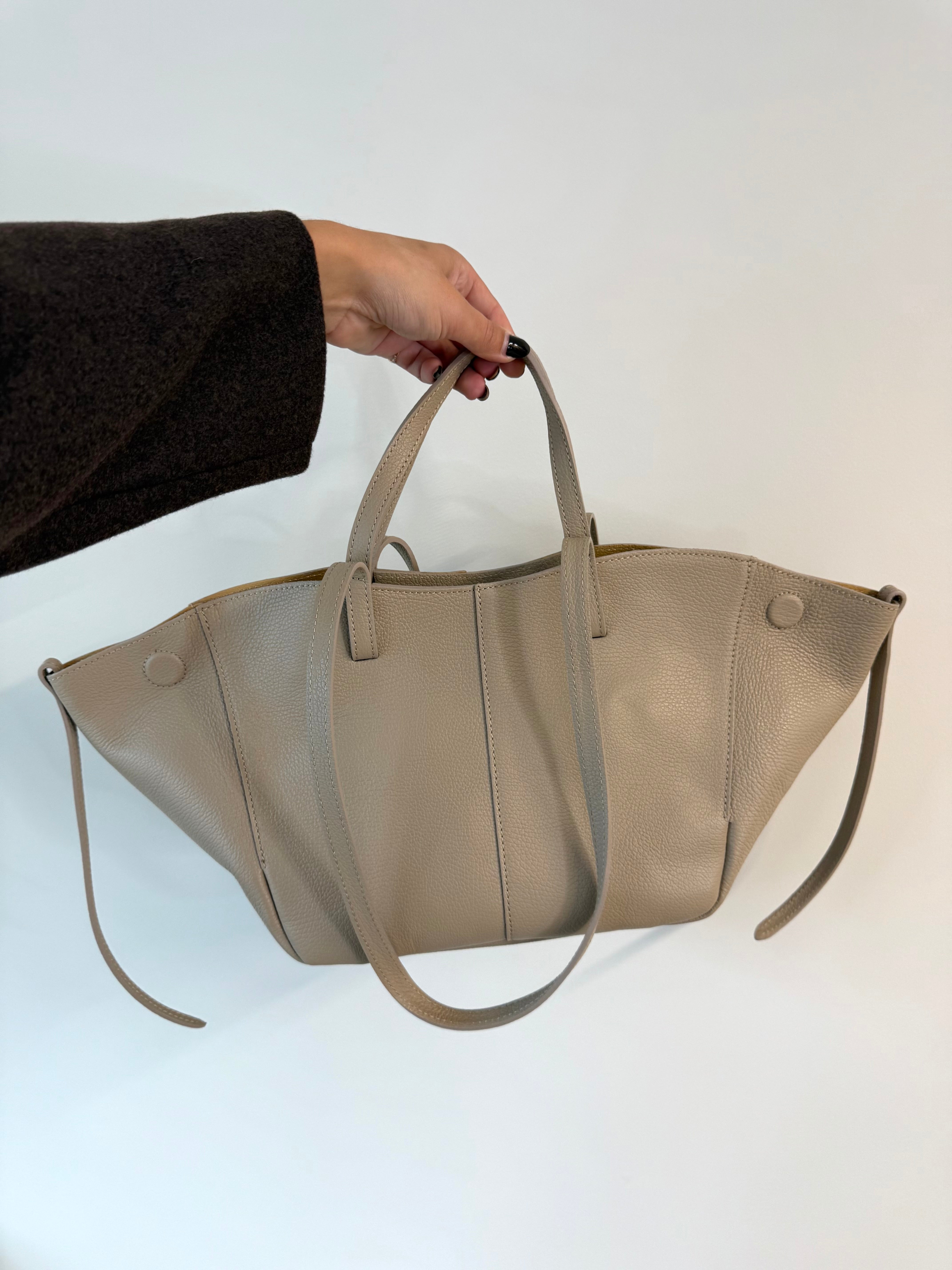 Grote Leren Tas Beige | Polly