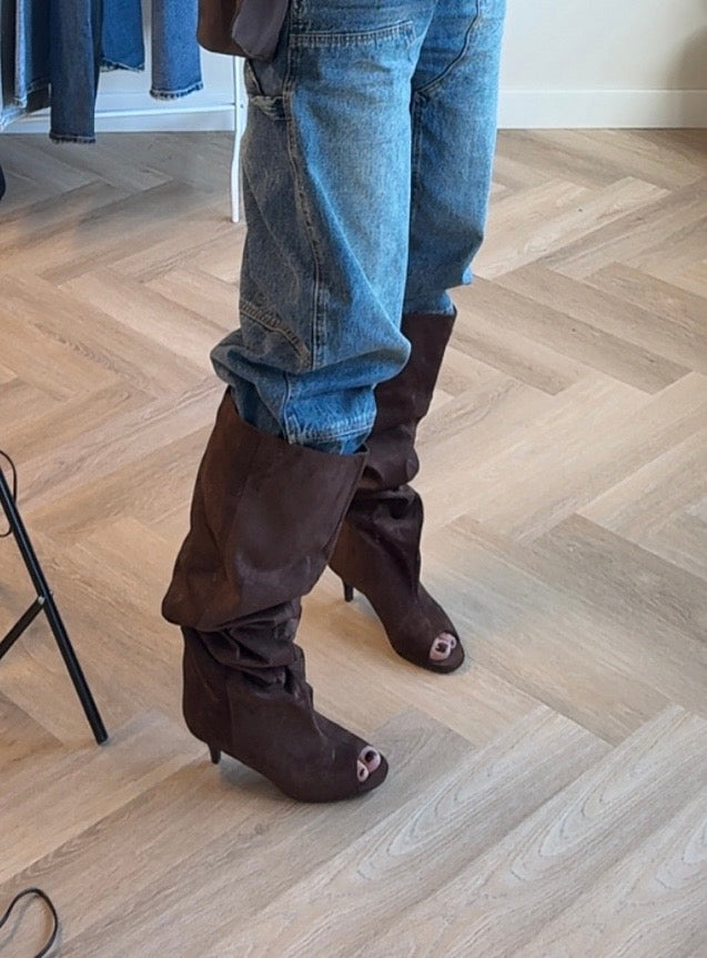 Afzak Laarzen Kitten Heel Bruin