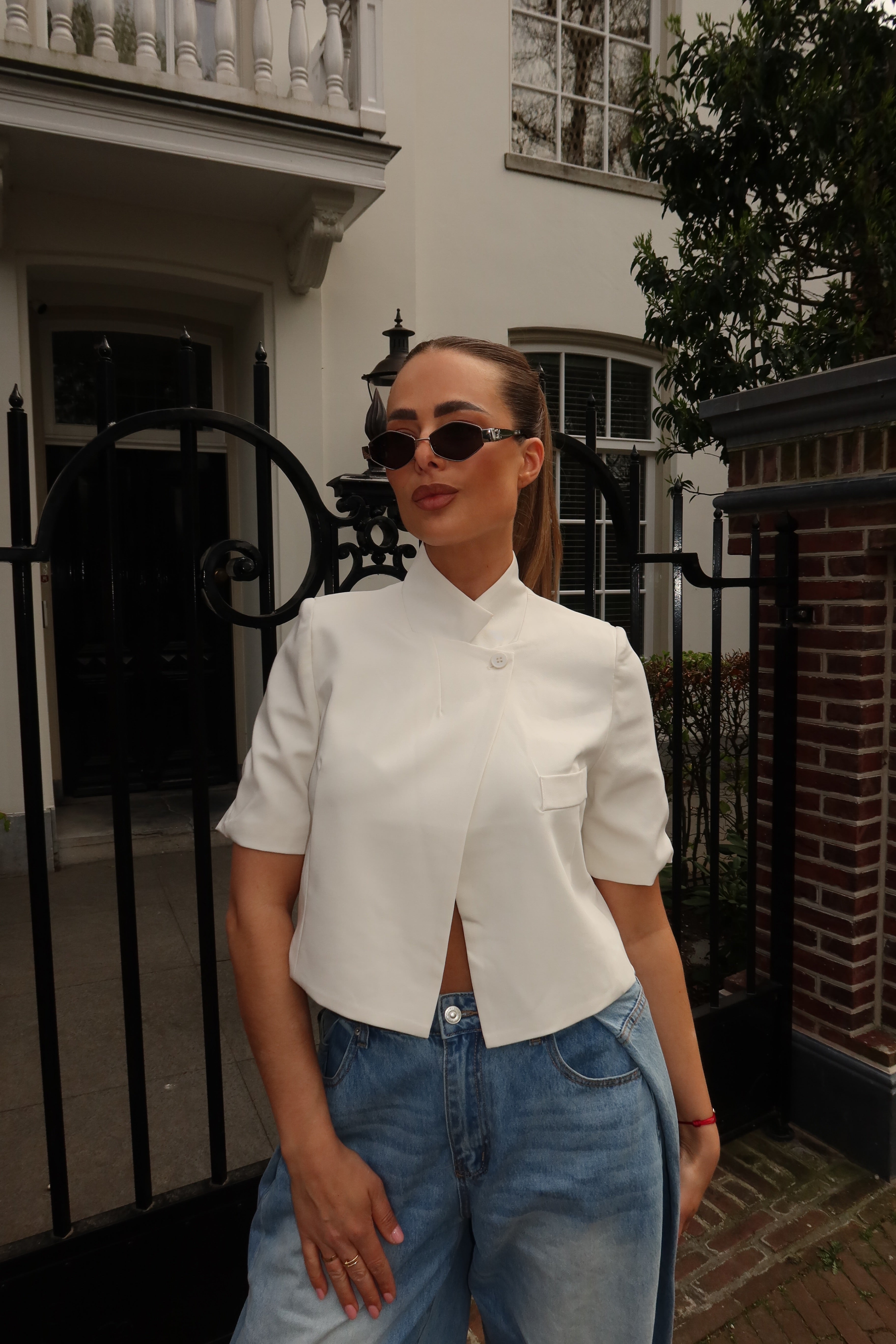 Korte Overslag Blazer Wit | Kate