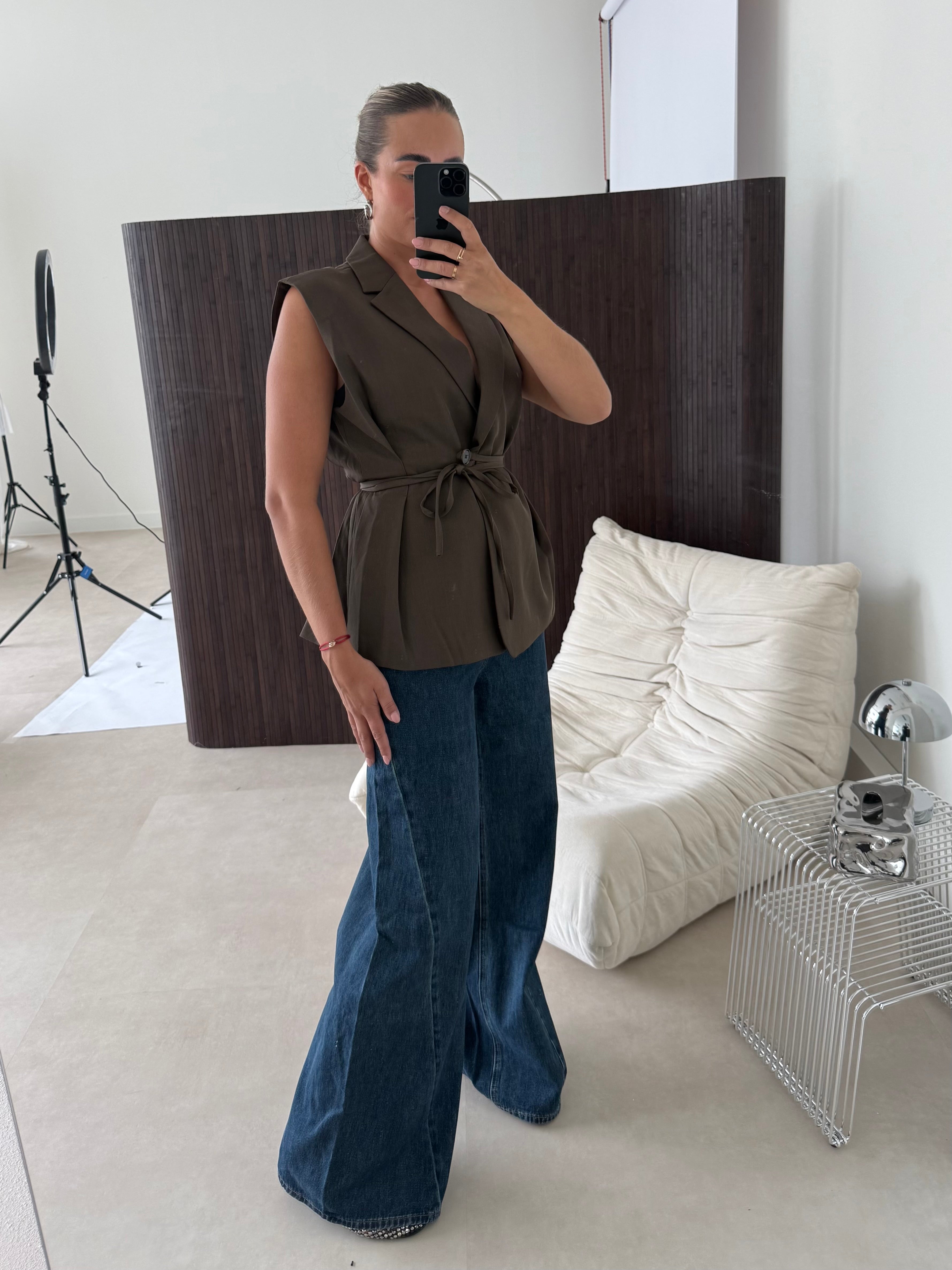 Wide Leg Jeans Vintage Blauw