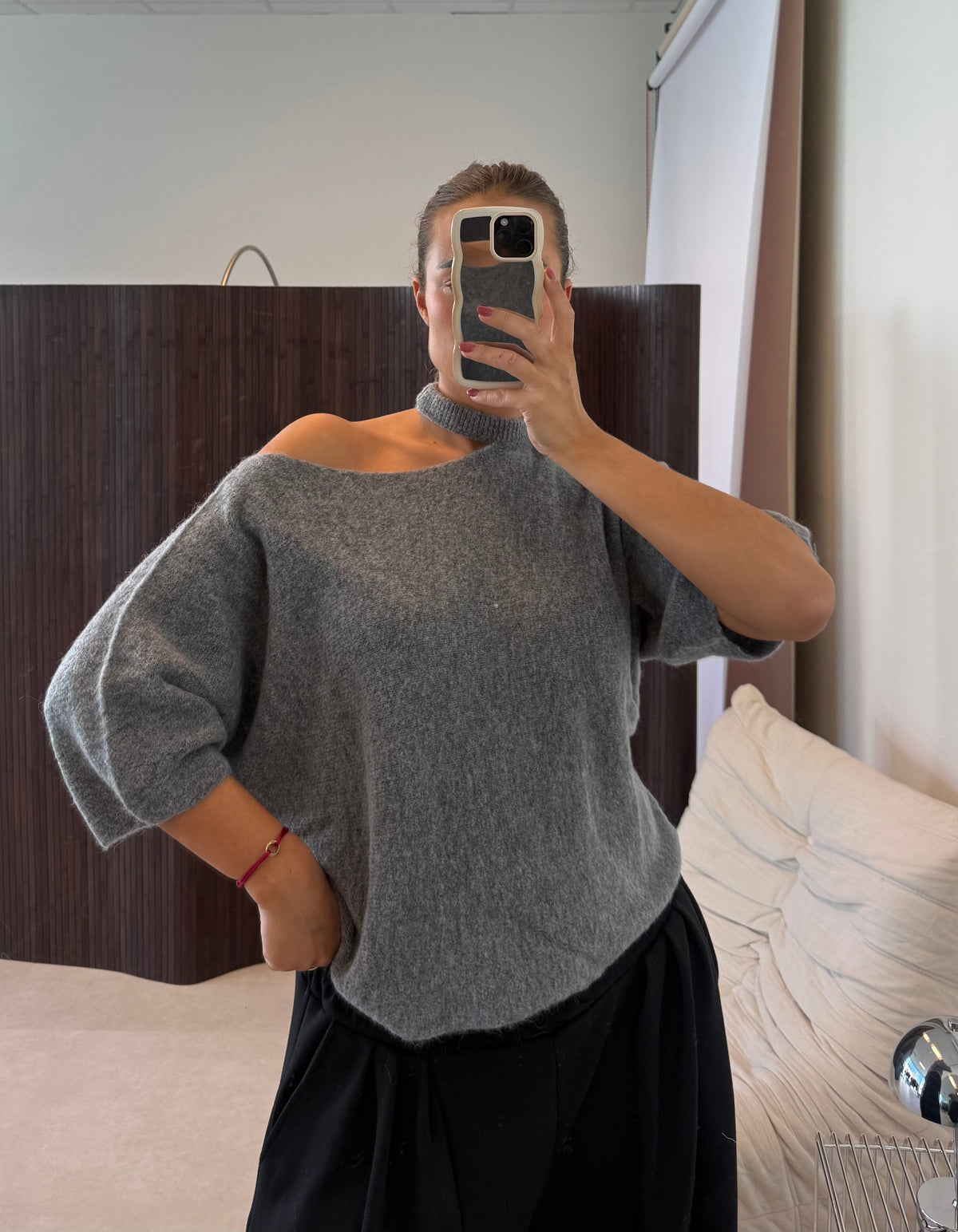 Knit Trui Cut Out | Grijs