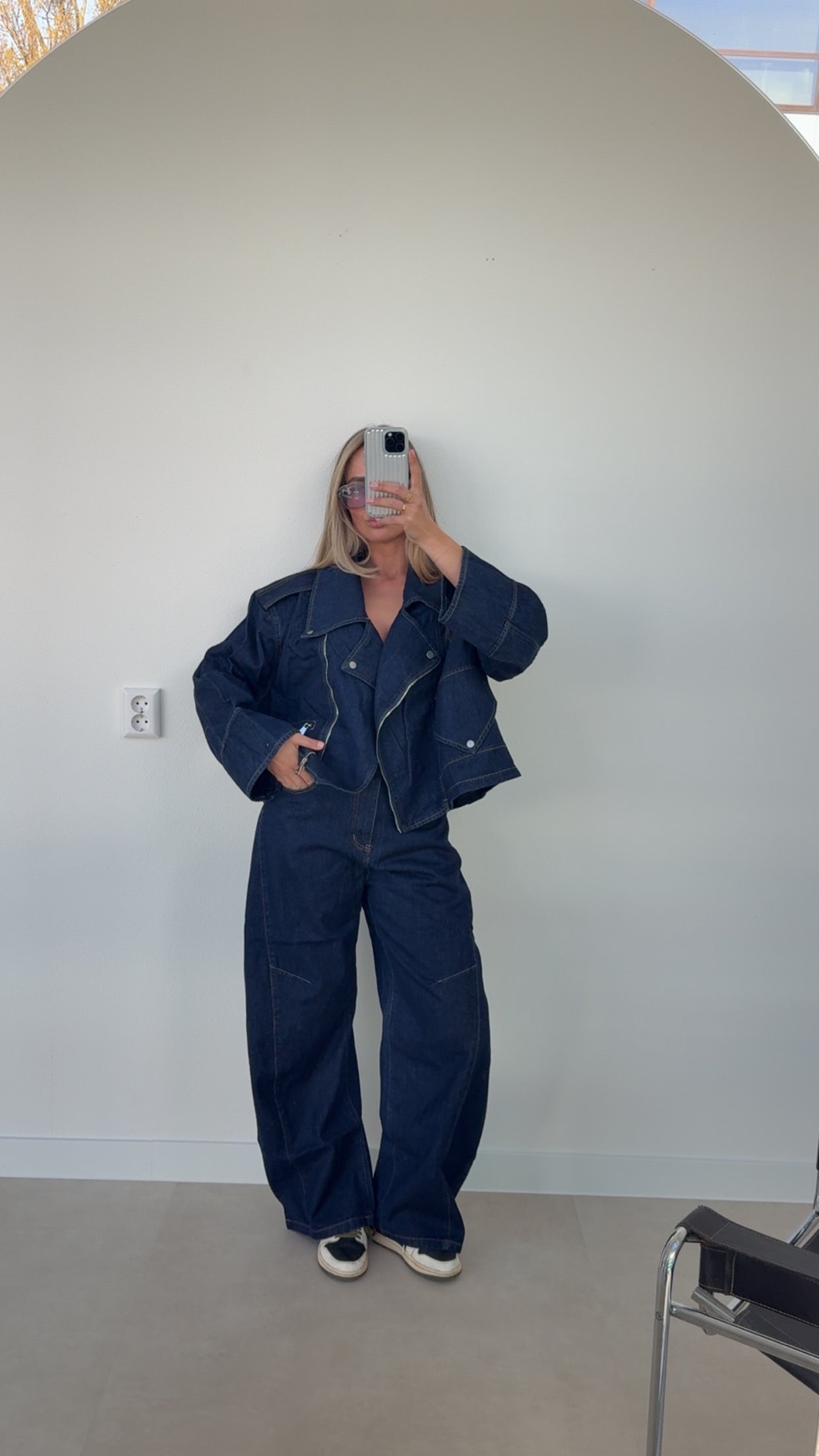 Oversized Denim Jacket Blauw