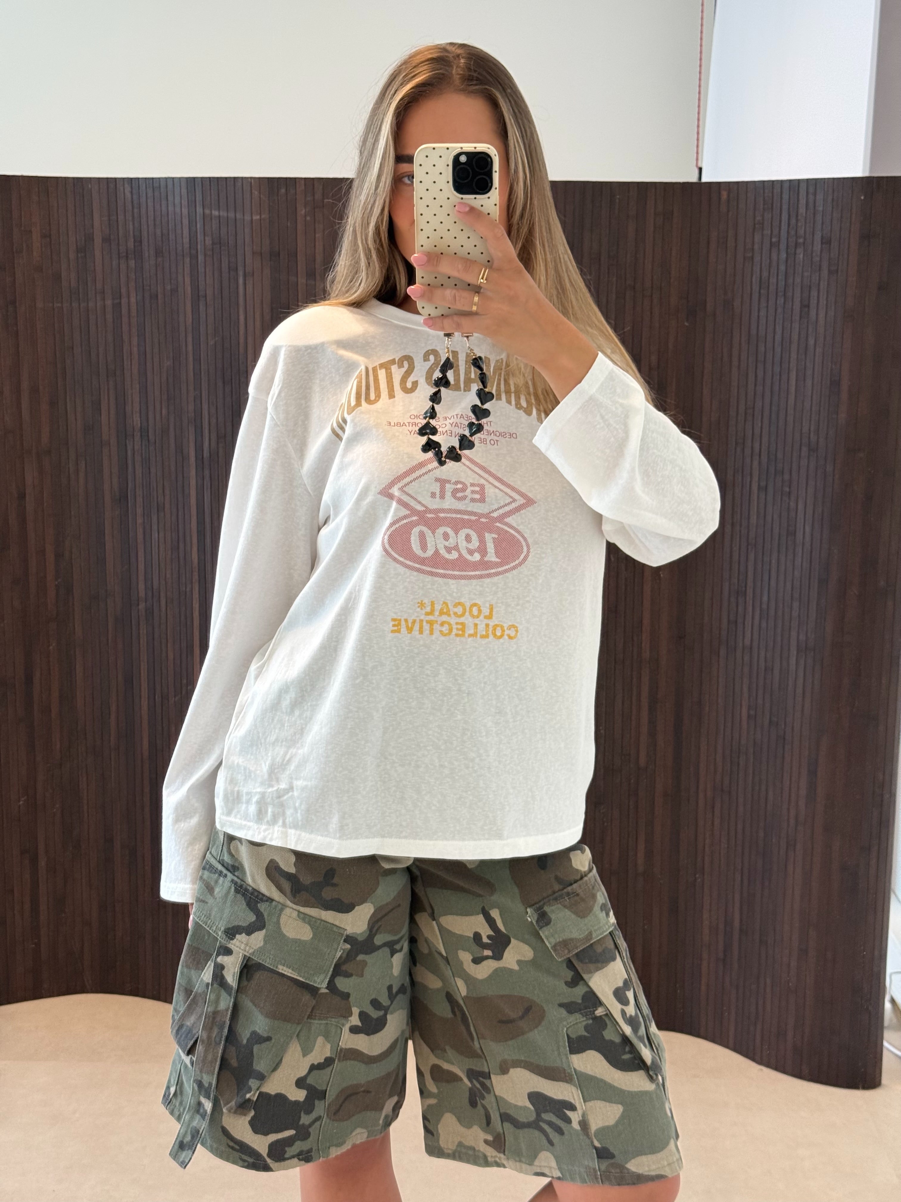Oversized Long Sleeve Tekst Wit