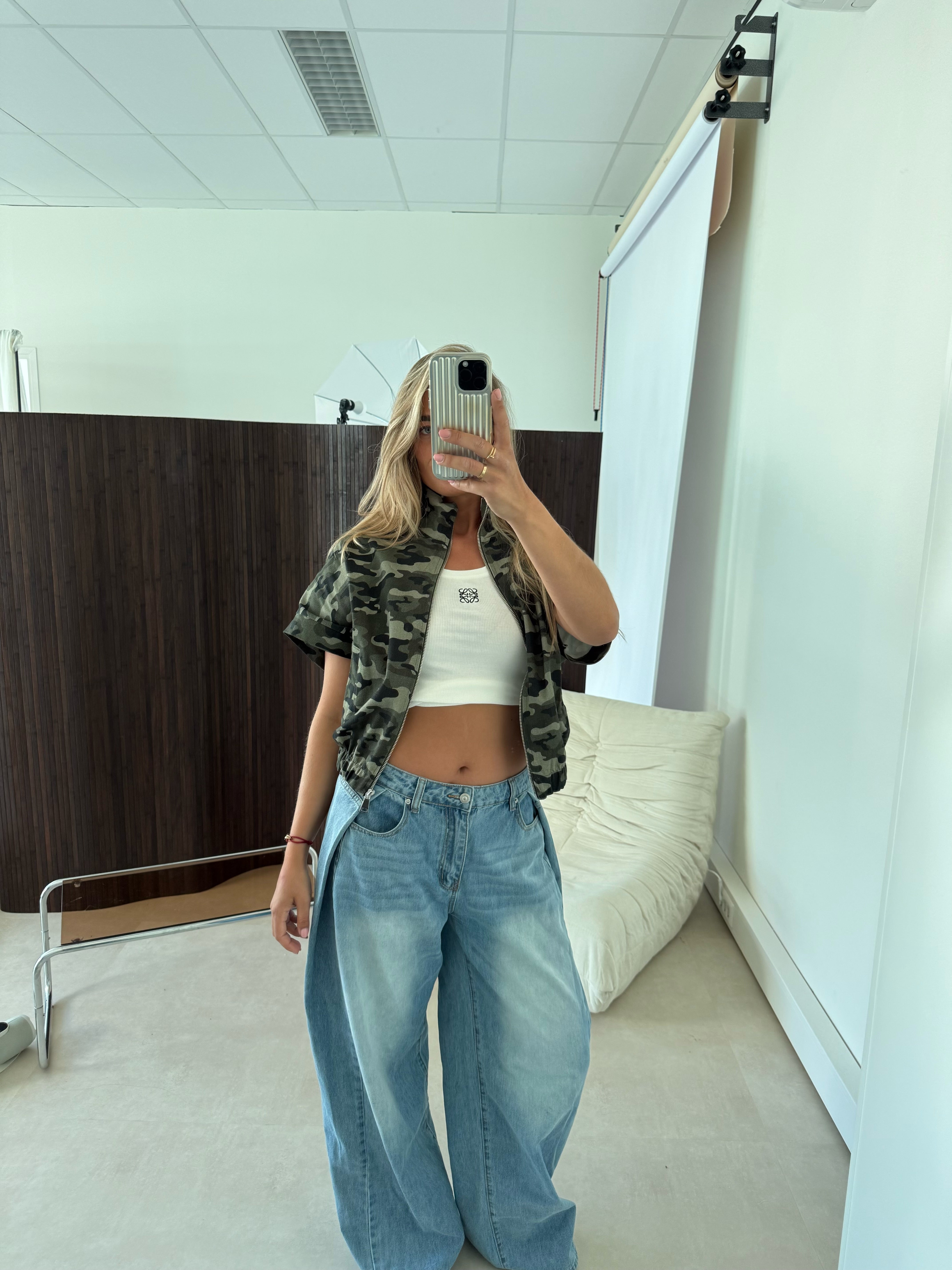 Camouflage Zip Up Jacket | Cassie