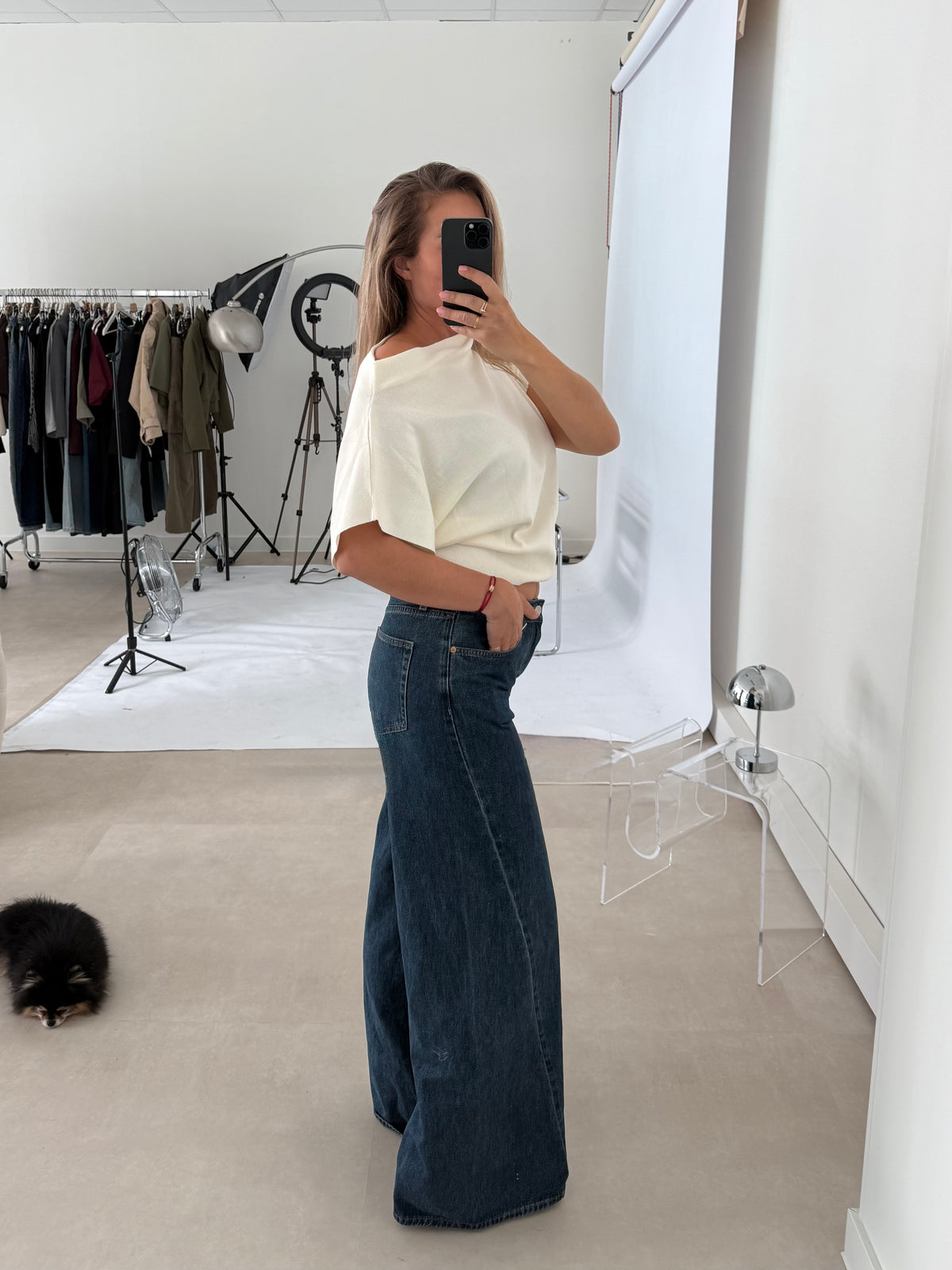 Wide Leg Jeans Donker Blauw