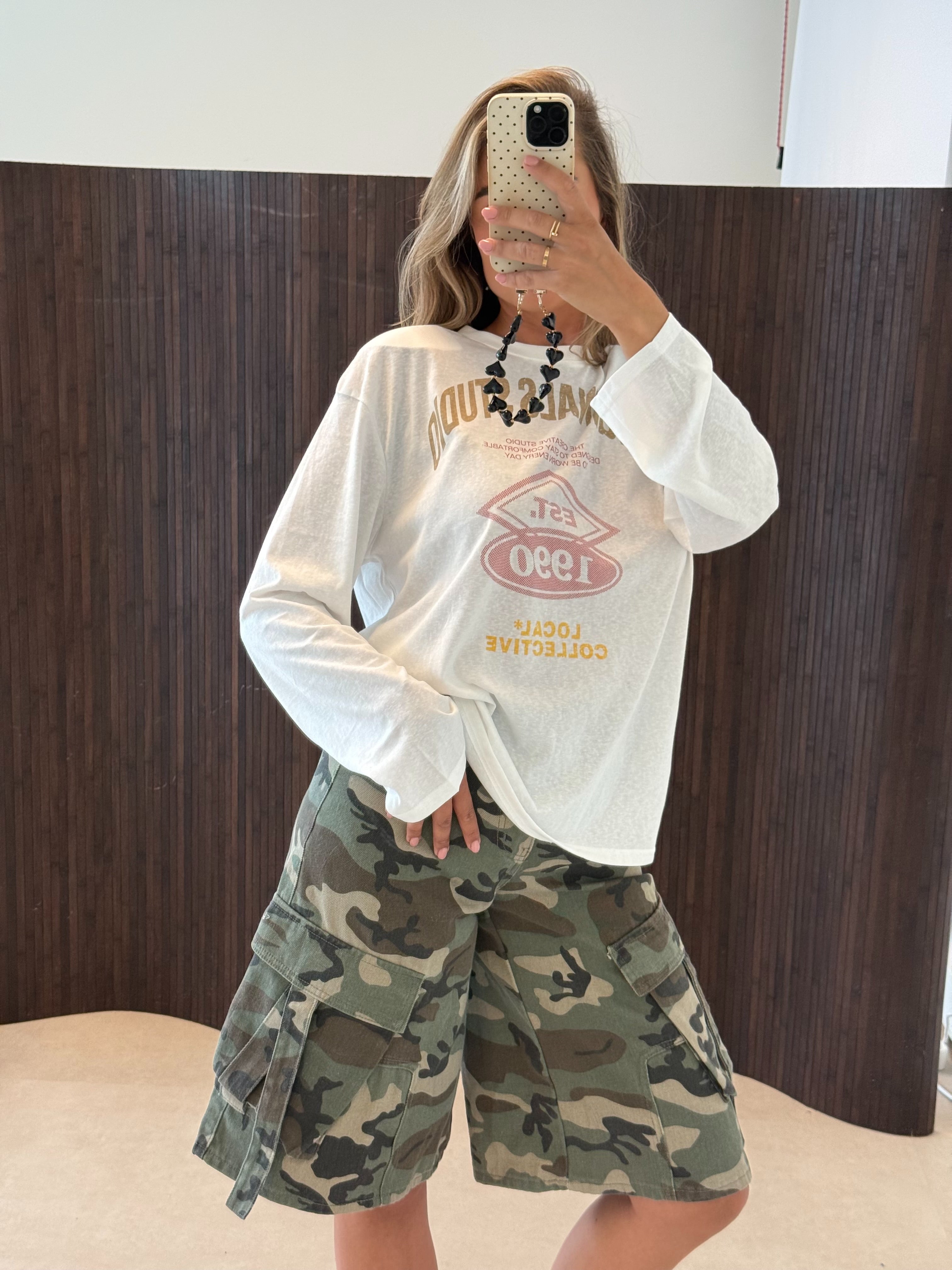 Oversized Long Sleeve Tekst Wit