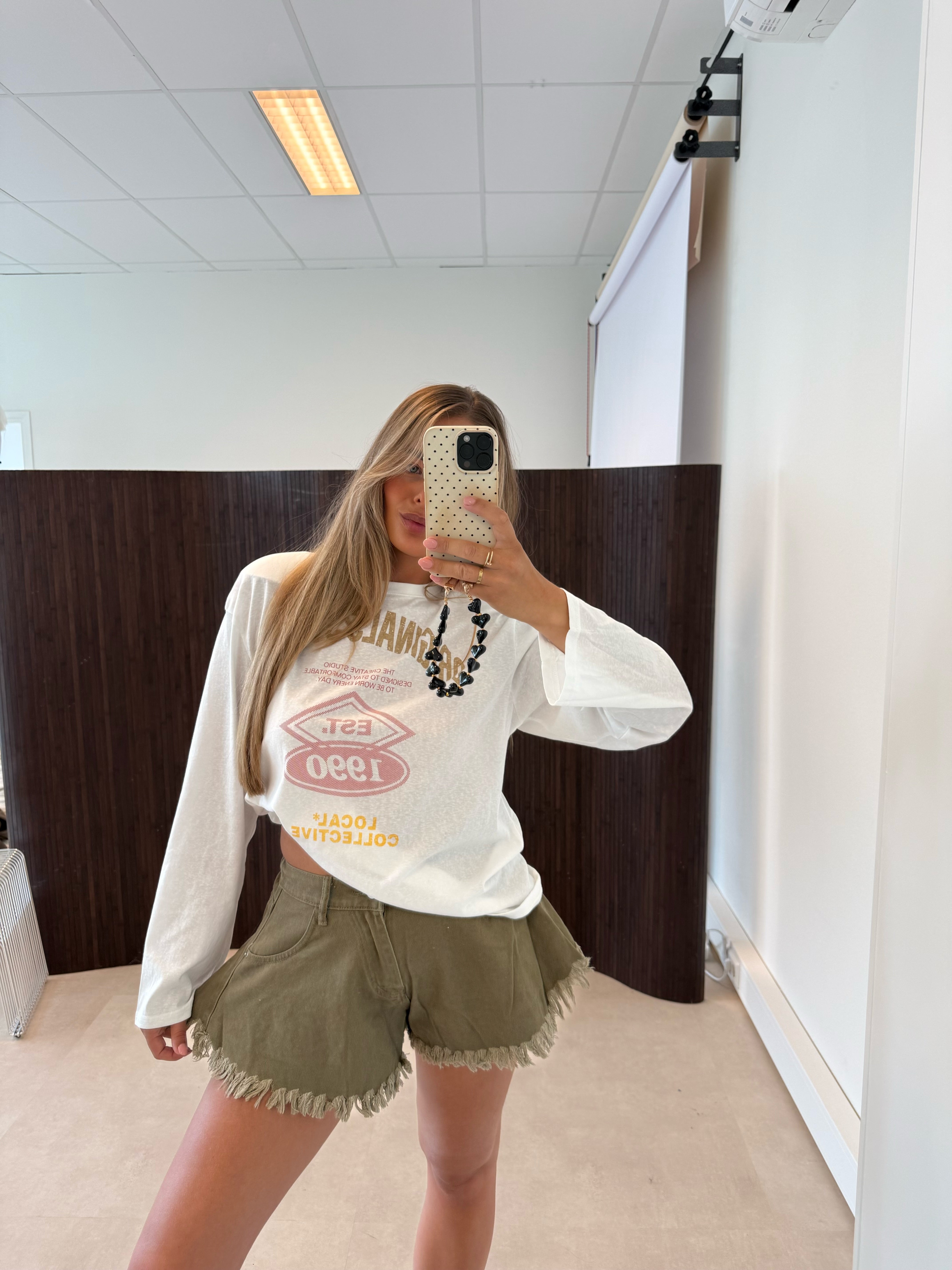 Oversized Long Sleeve Tekst Wit