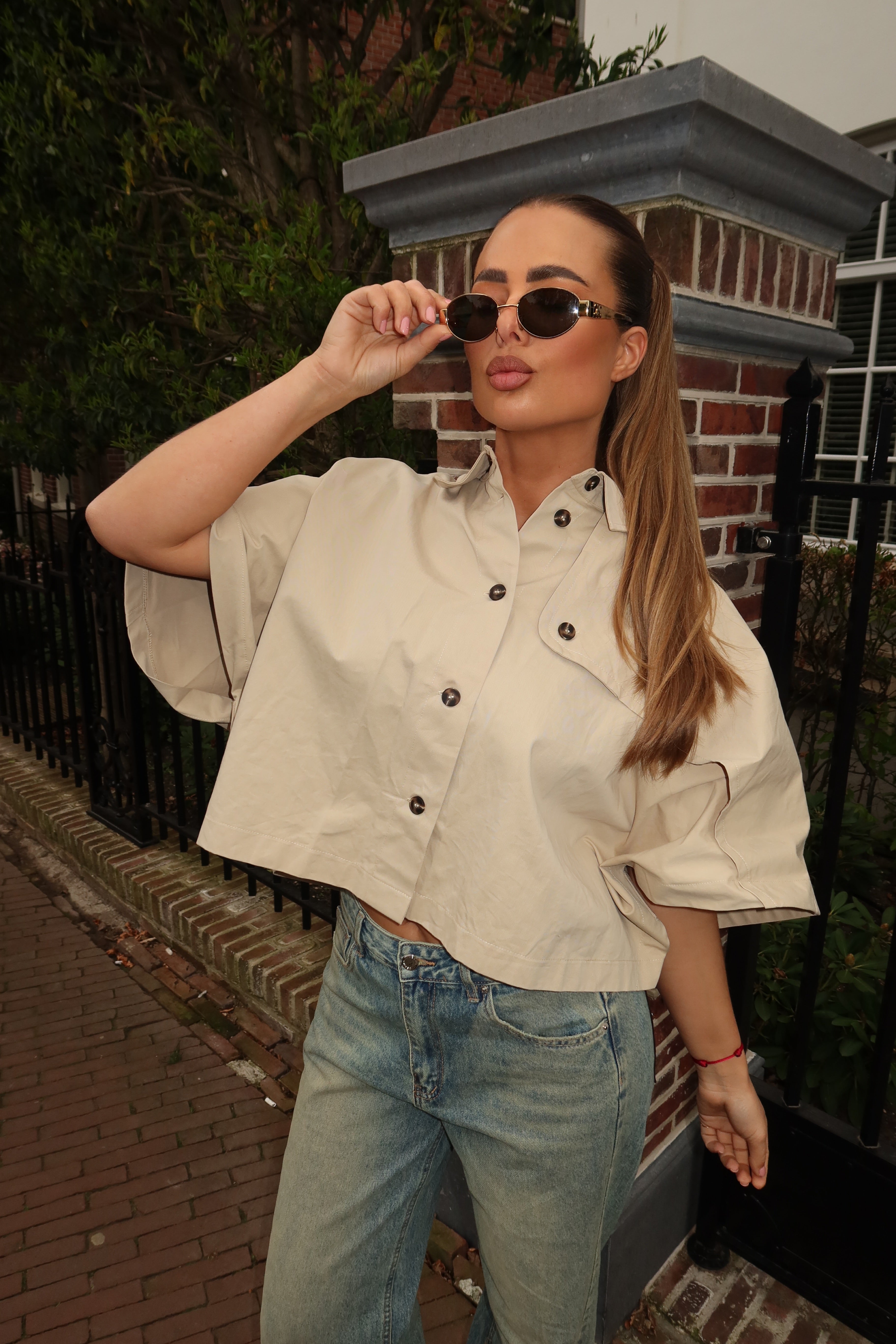 Trench Blouse Beige