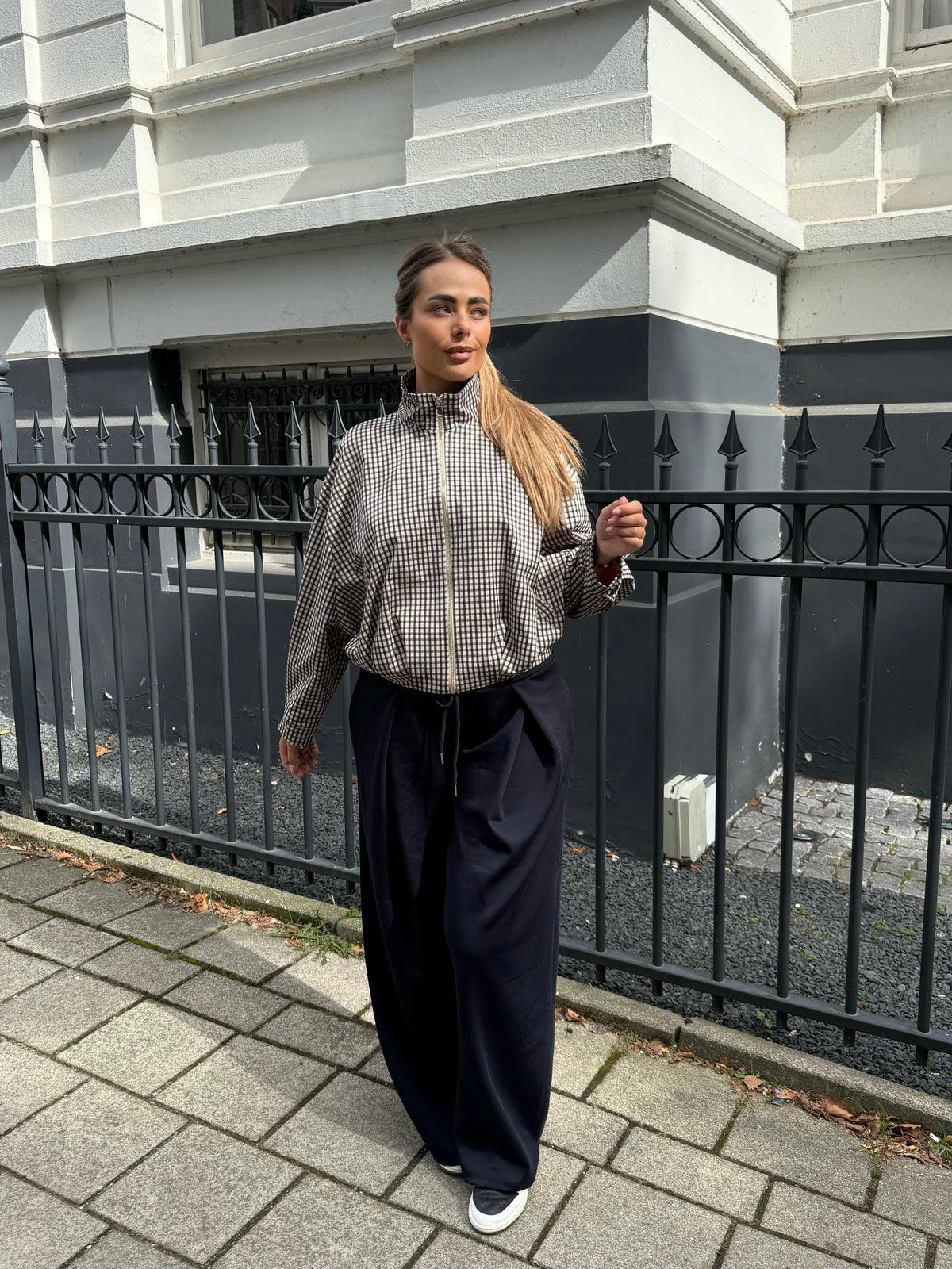 Bomber Geruit Navy