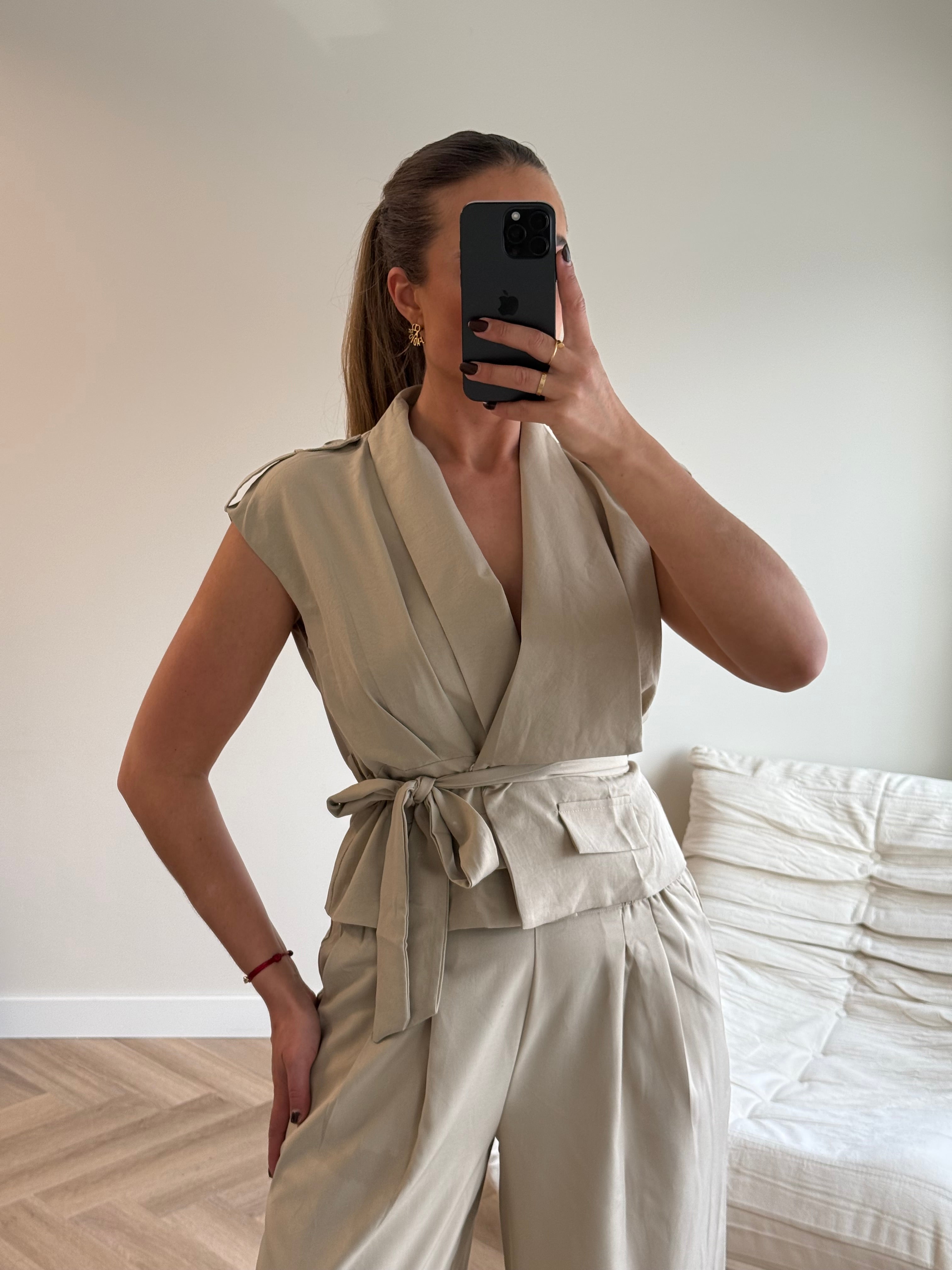 Top met Ceintuur Beige | Tess