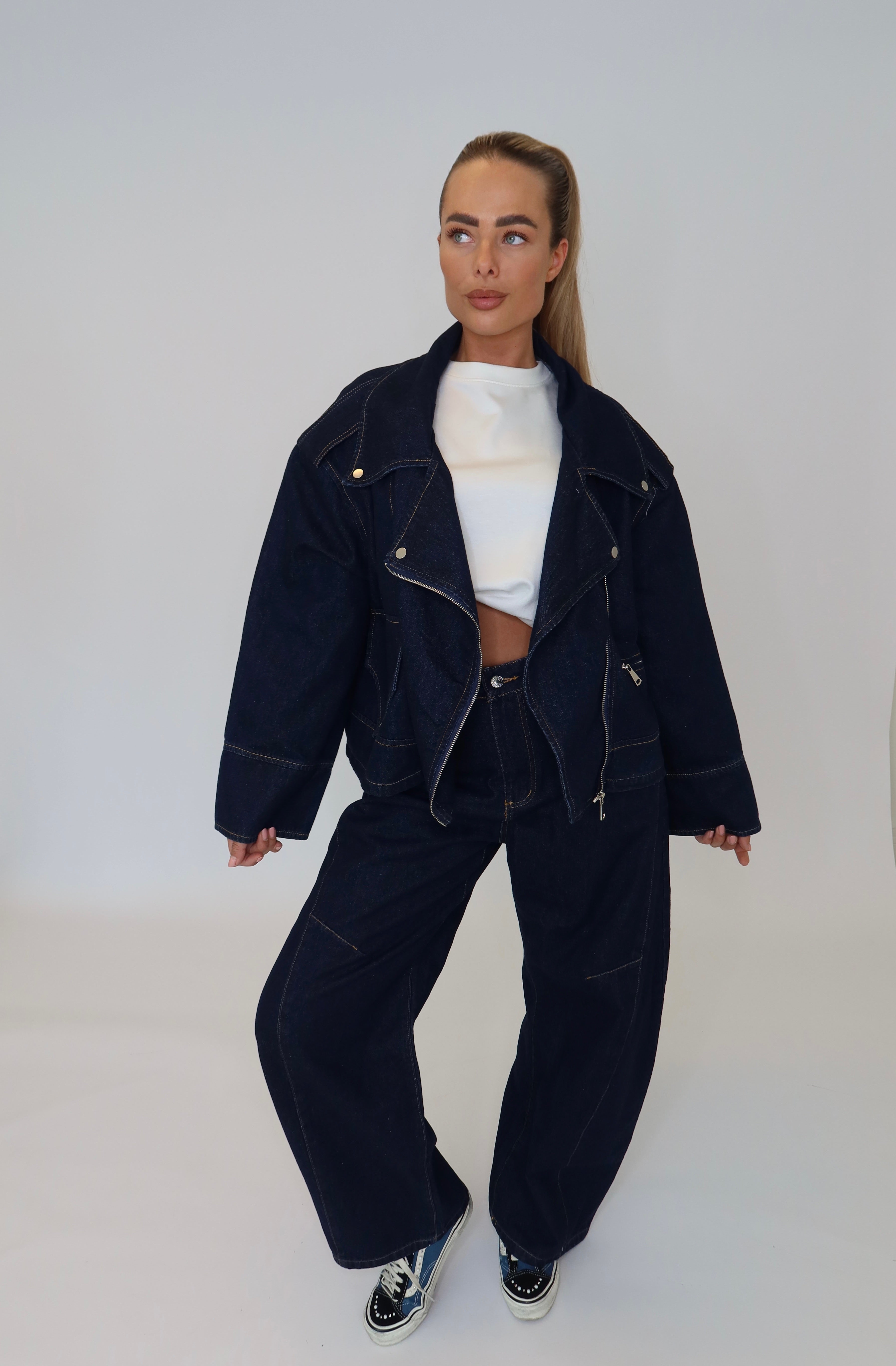 Oversized Denim Jacket Blauw