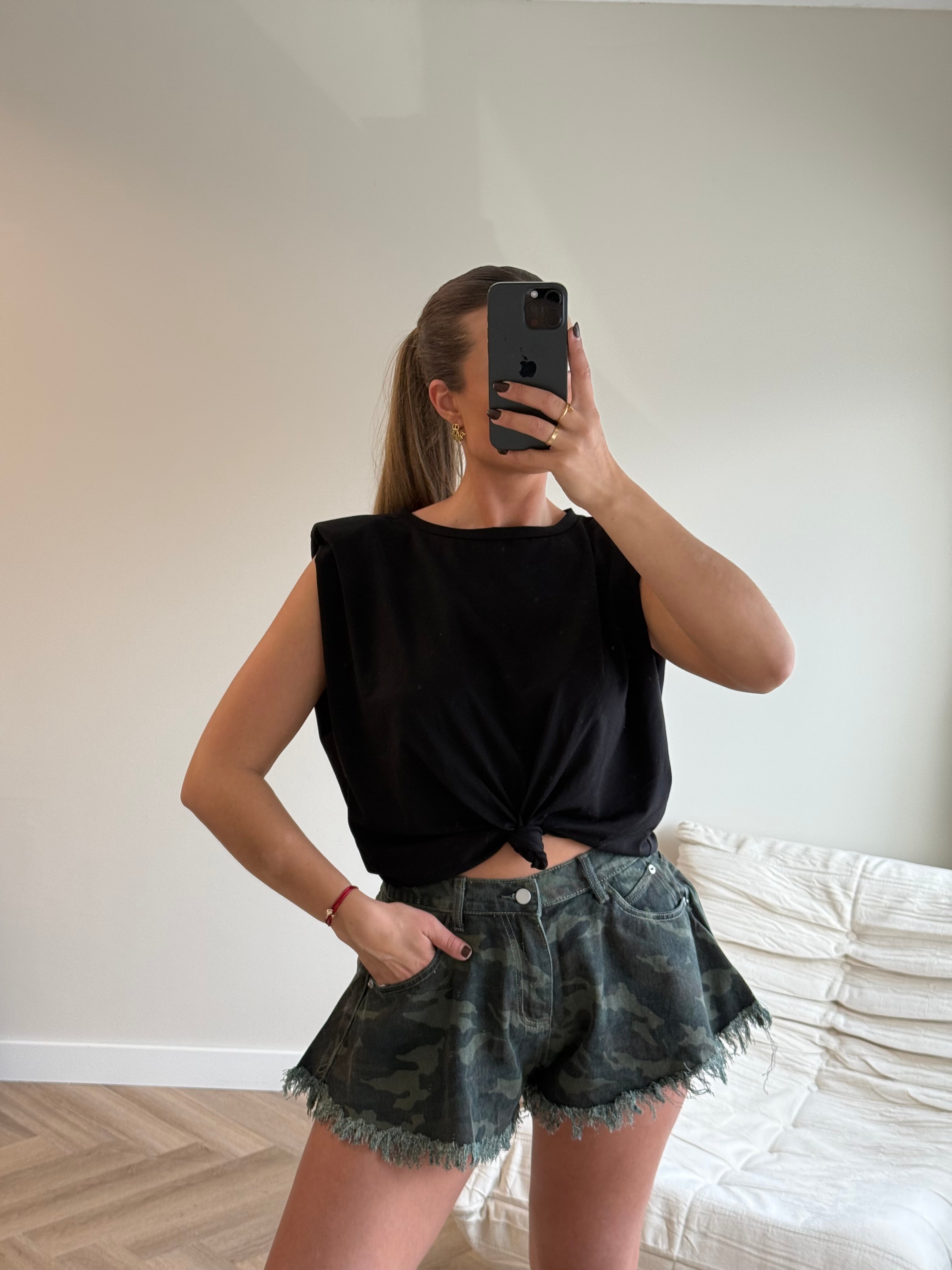 Top met Knoop Zwart | Liz