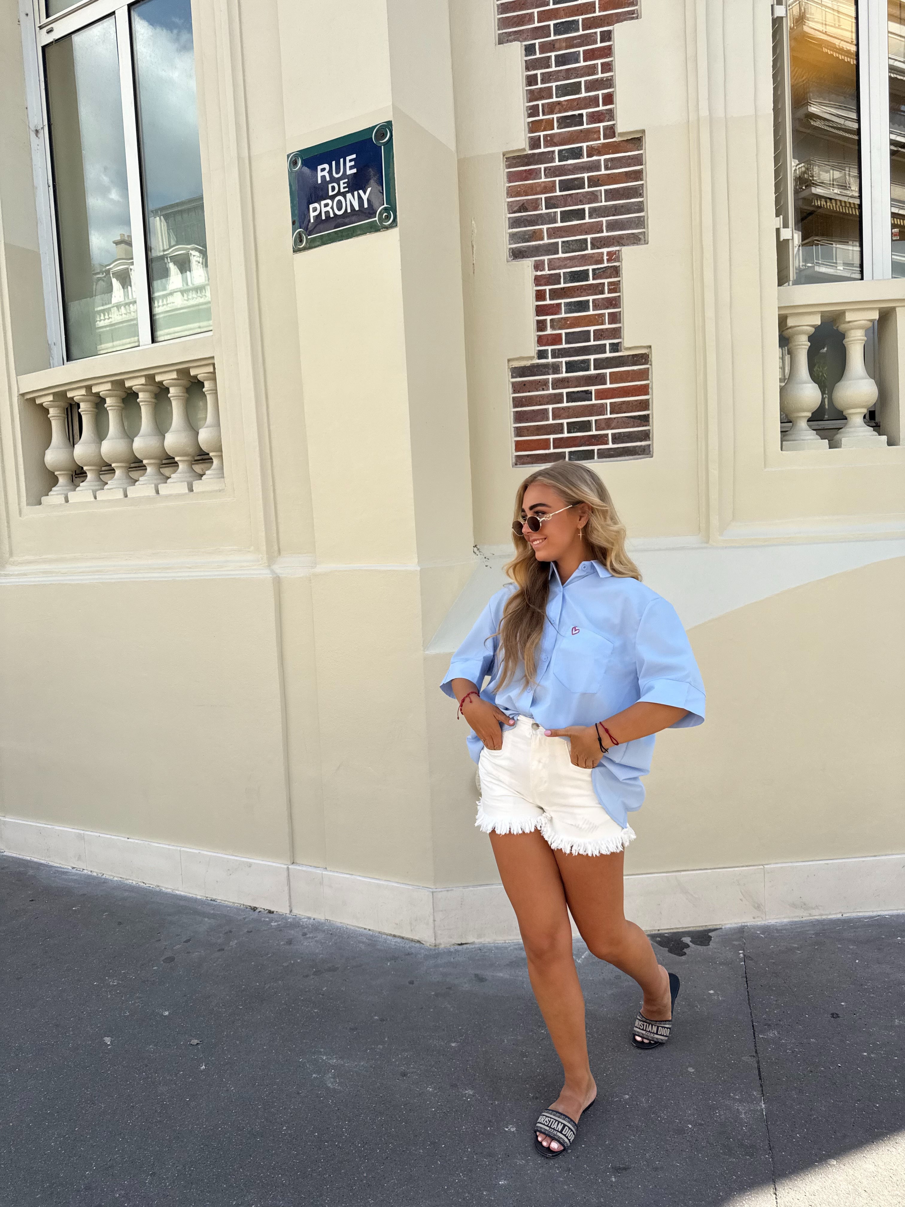 Oversized Blouse Baby Blauw | Amour