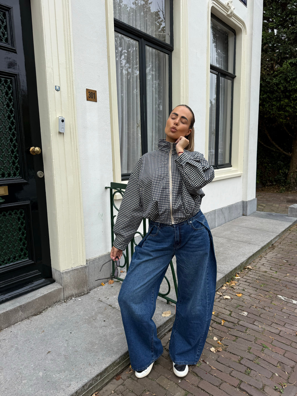 Pleated Jeans Donker Blauw | Mary