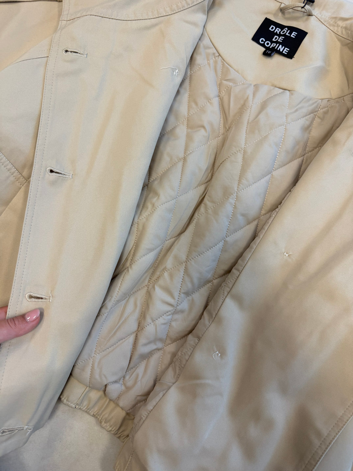 Trench Jas Kort Beige