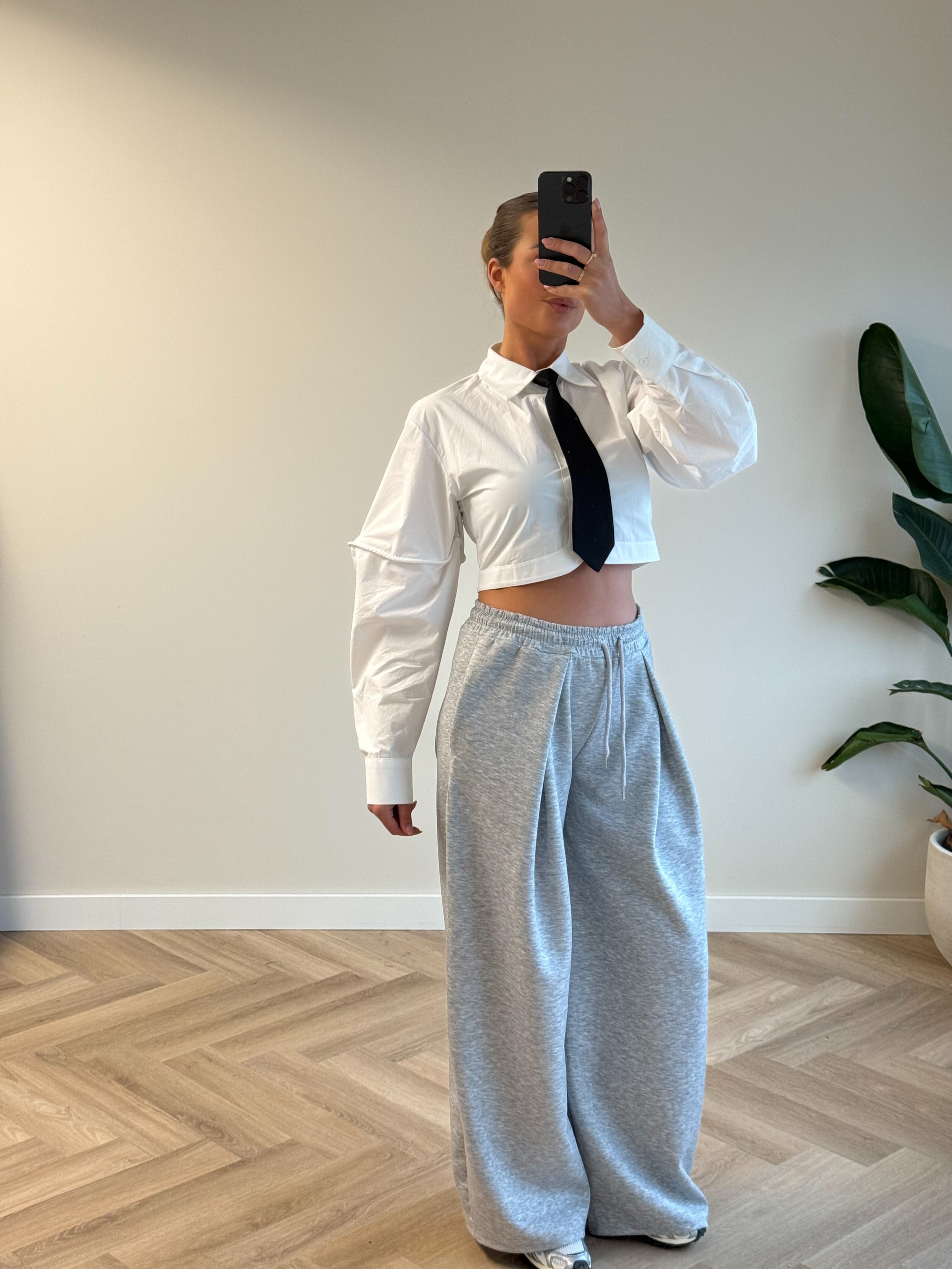 Wijde Jogger Geplooid Grijs | Char