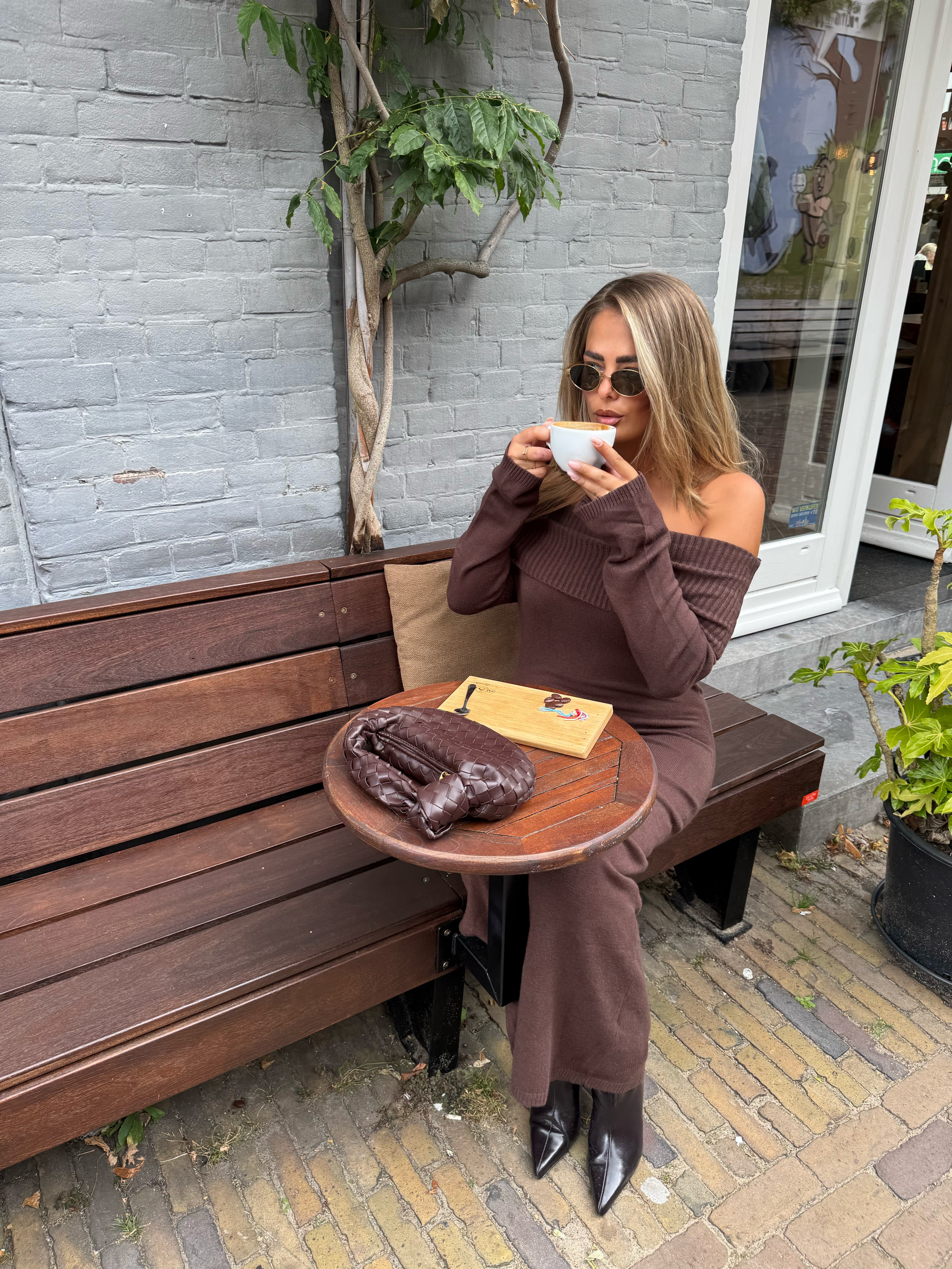 Lange Jurk Bruin | Giulia