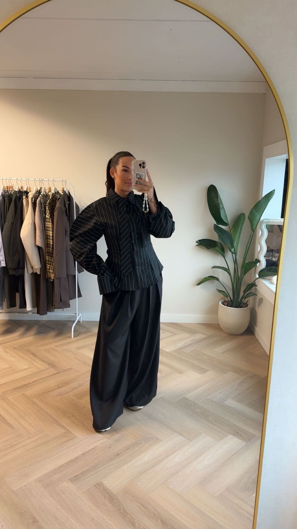 Blouse Ballonmouw Gestreept Zwart | Lotus