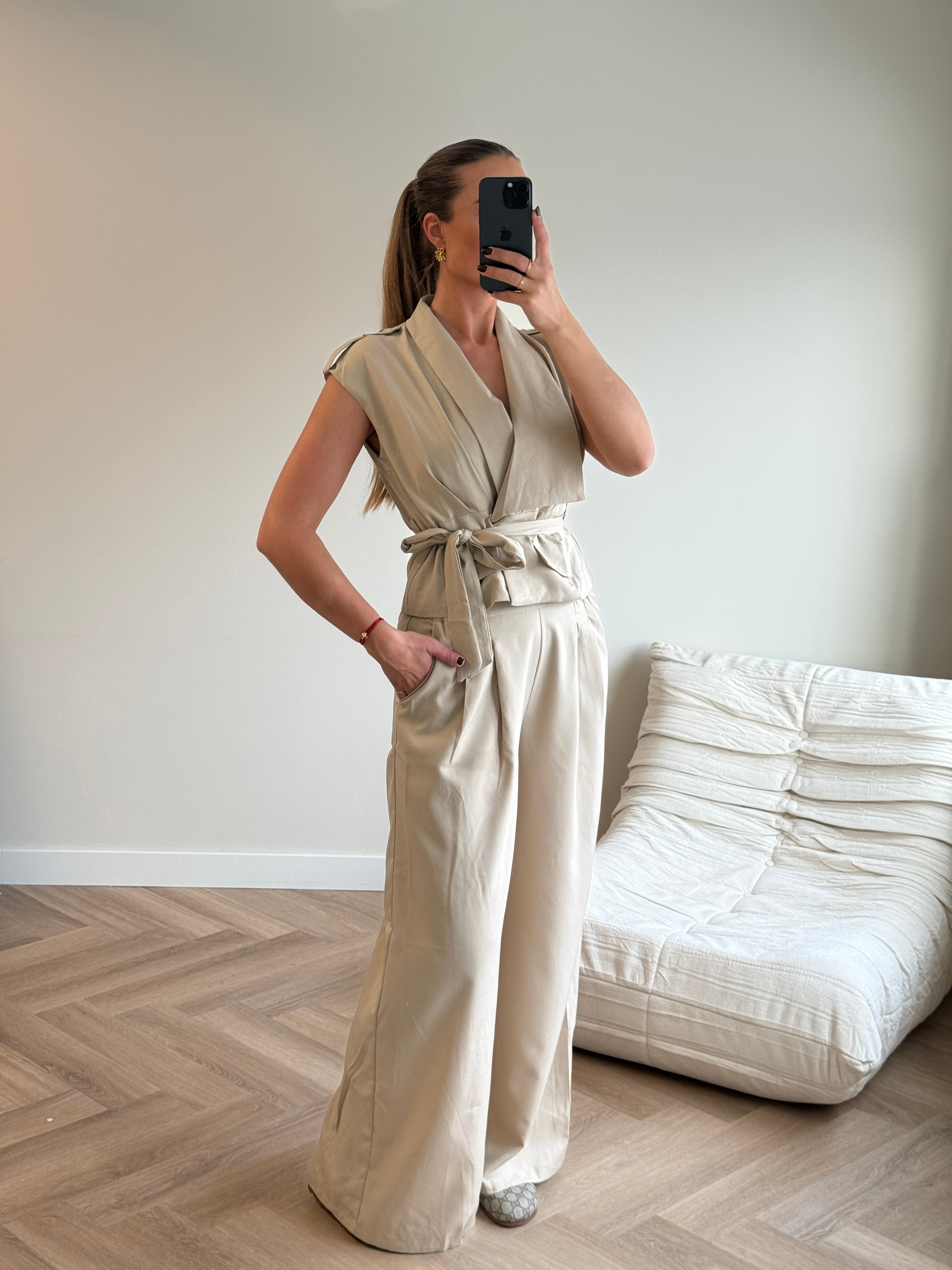 Top met Ceintuur Beige | Tess