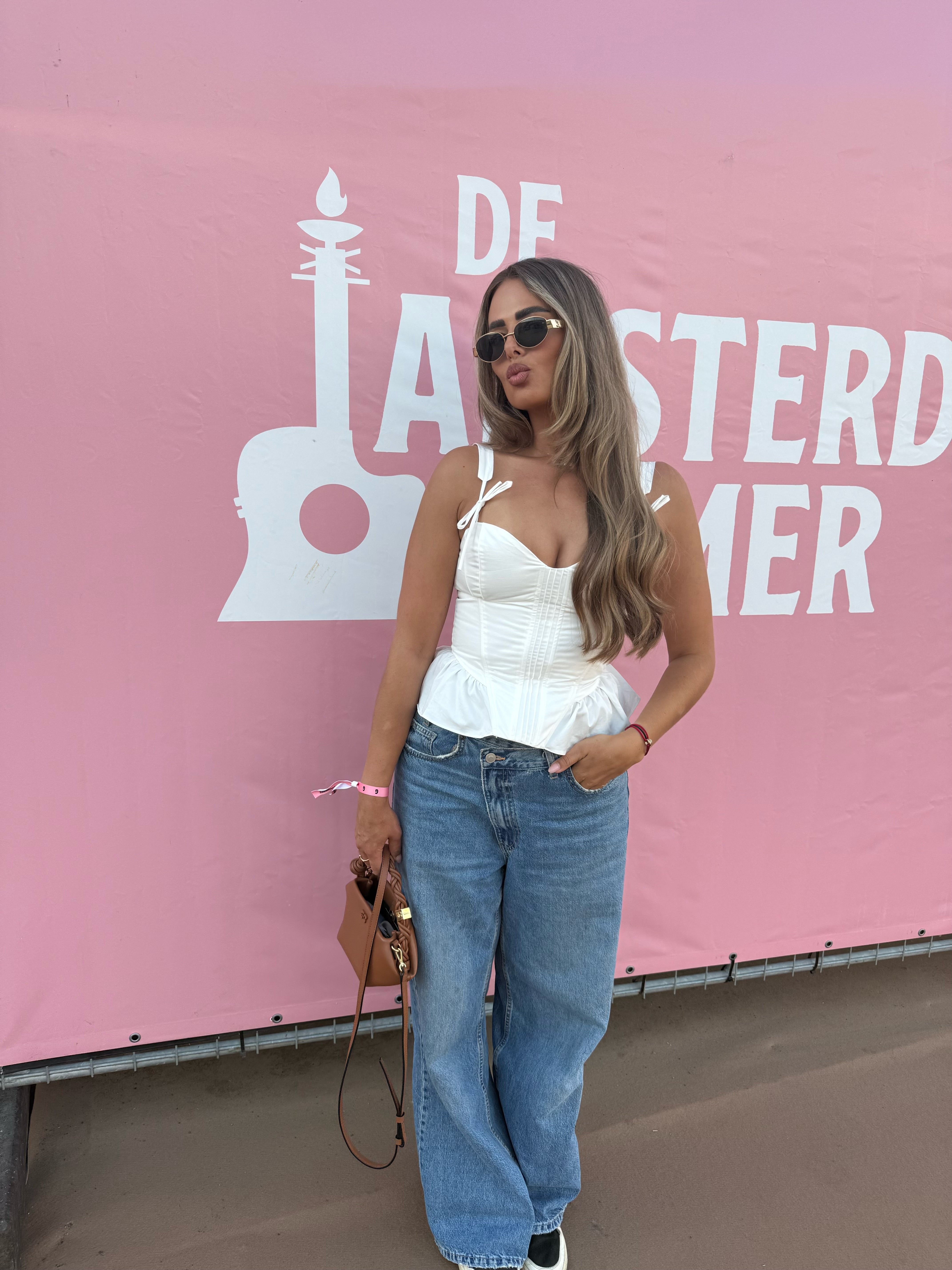Corset Top Strikjes Wit | Yara