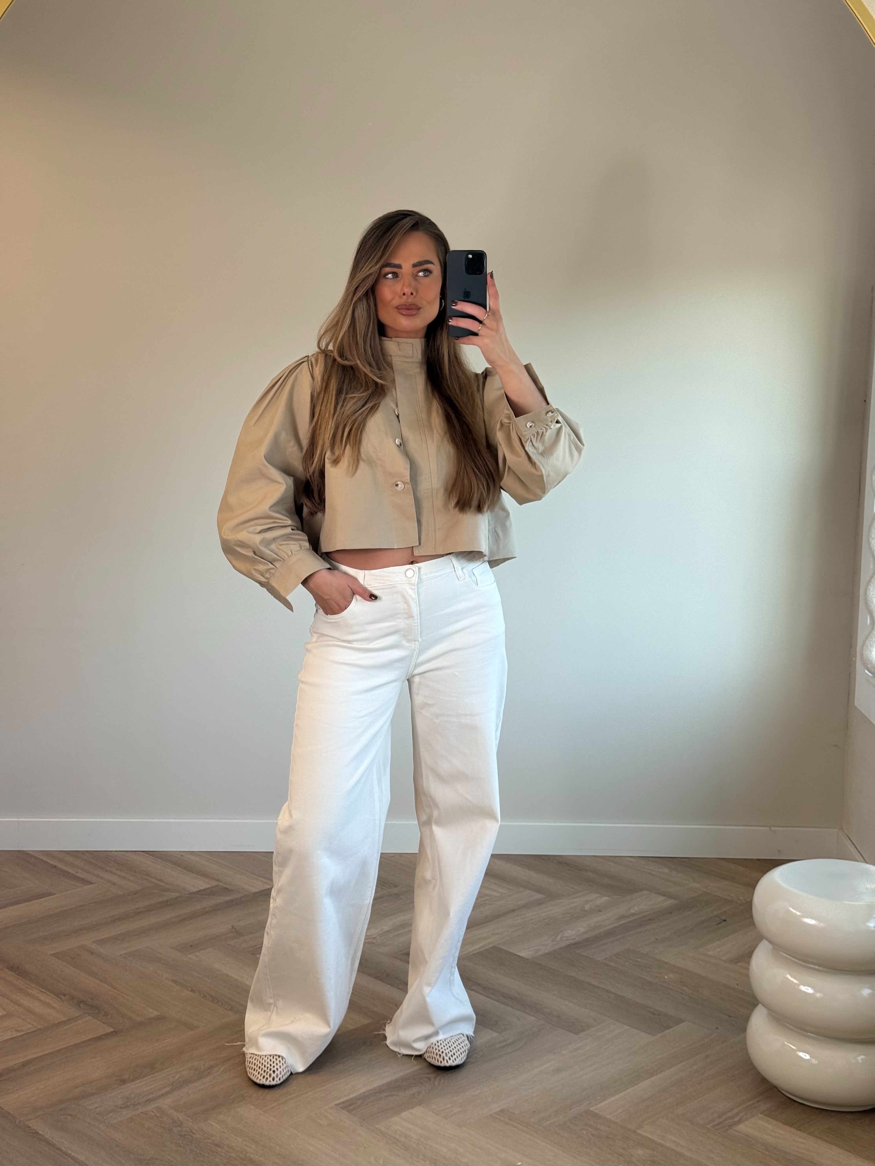 Cropped Trench Jasje | Beige