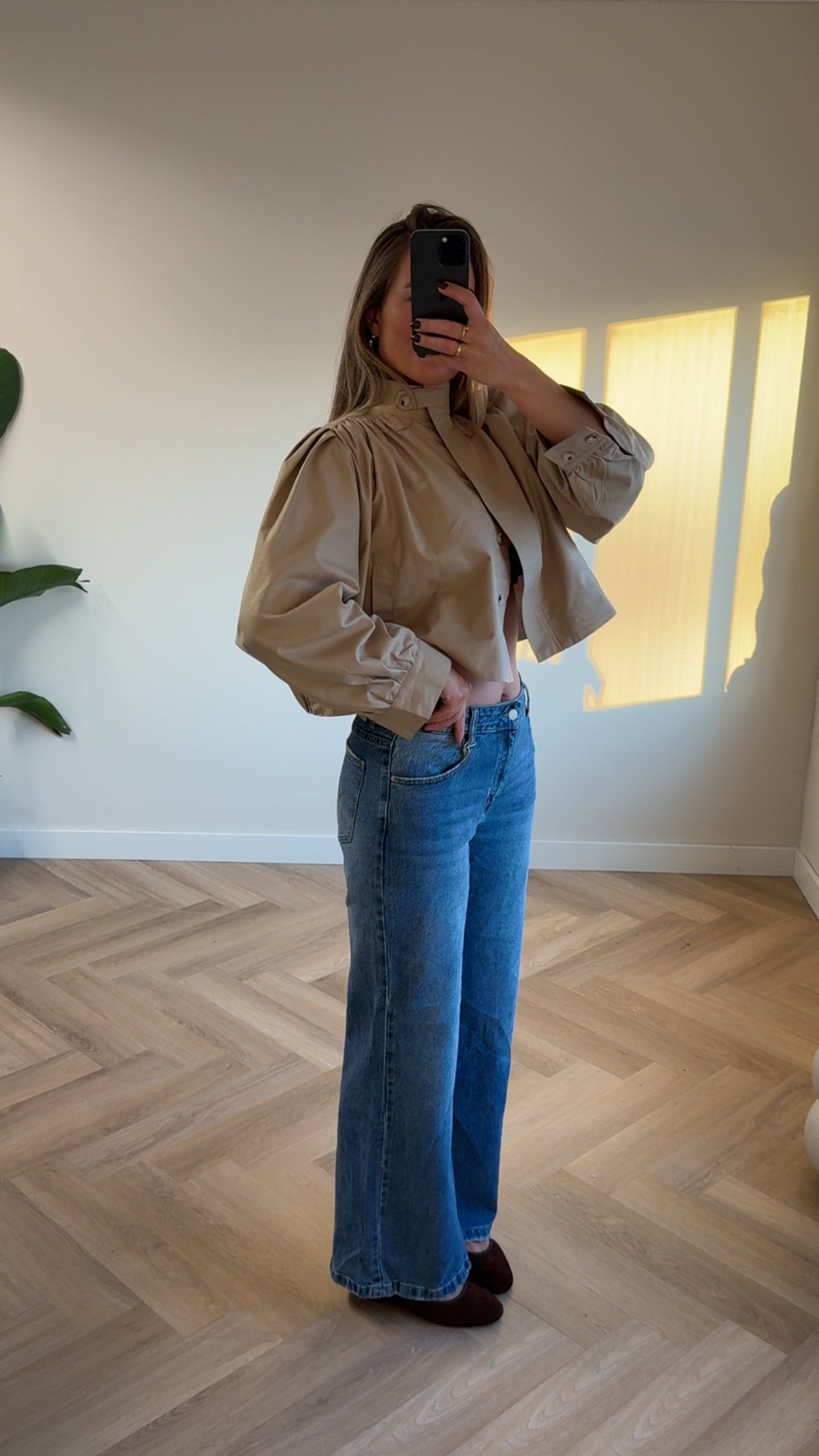 Wide Leg Jeans Stretch | Blauw