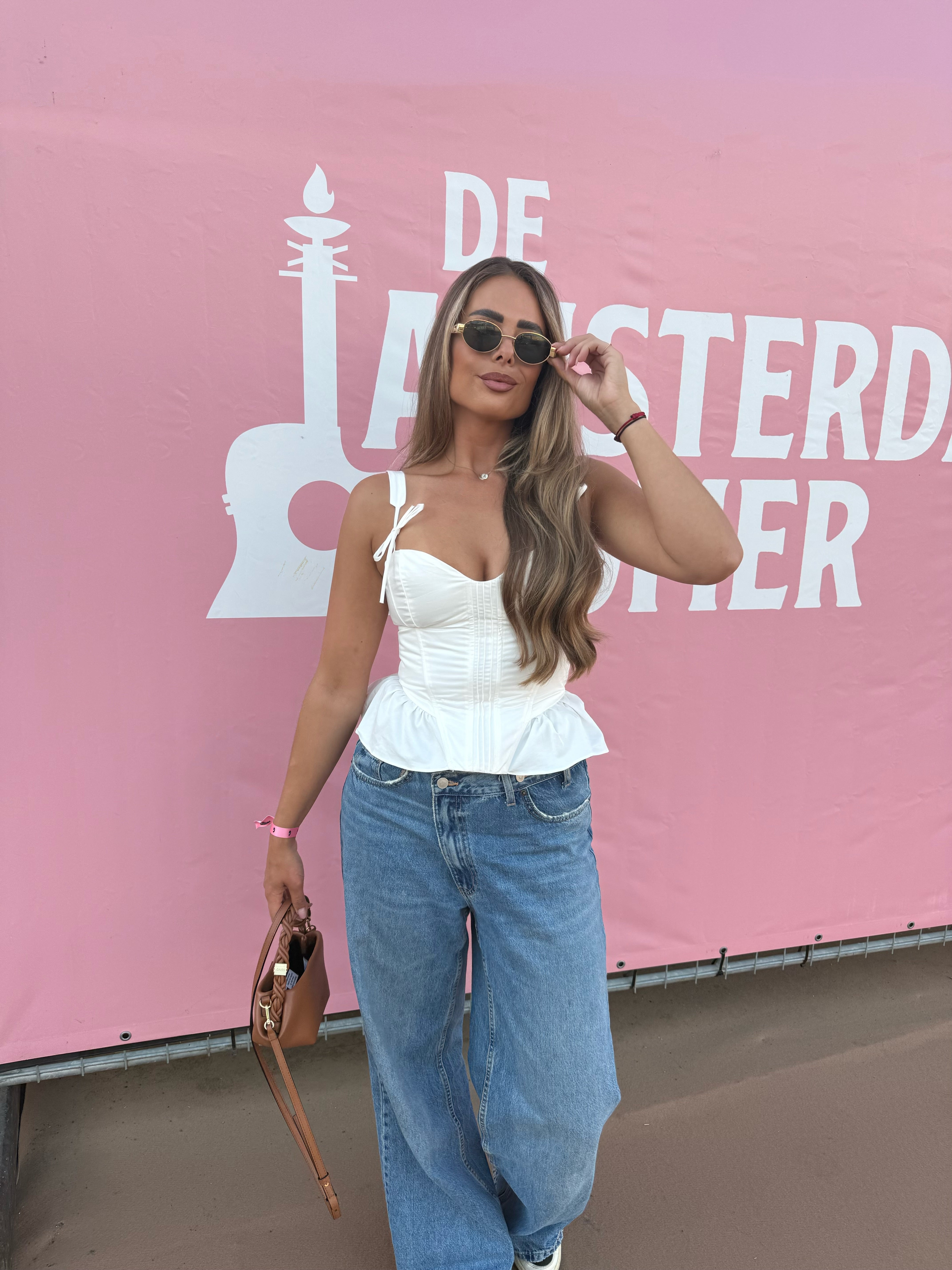 Corset Top Strikjes Wit | Yara