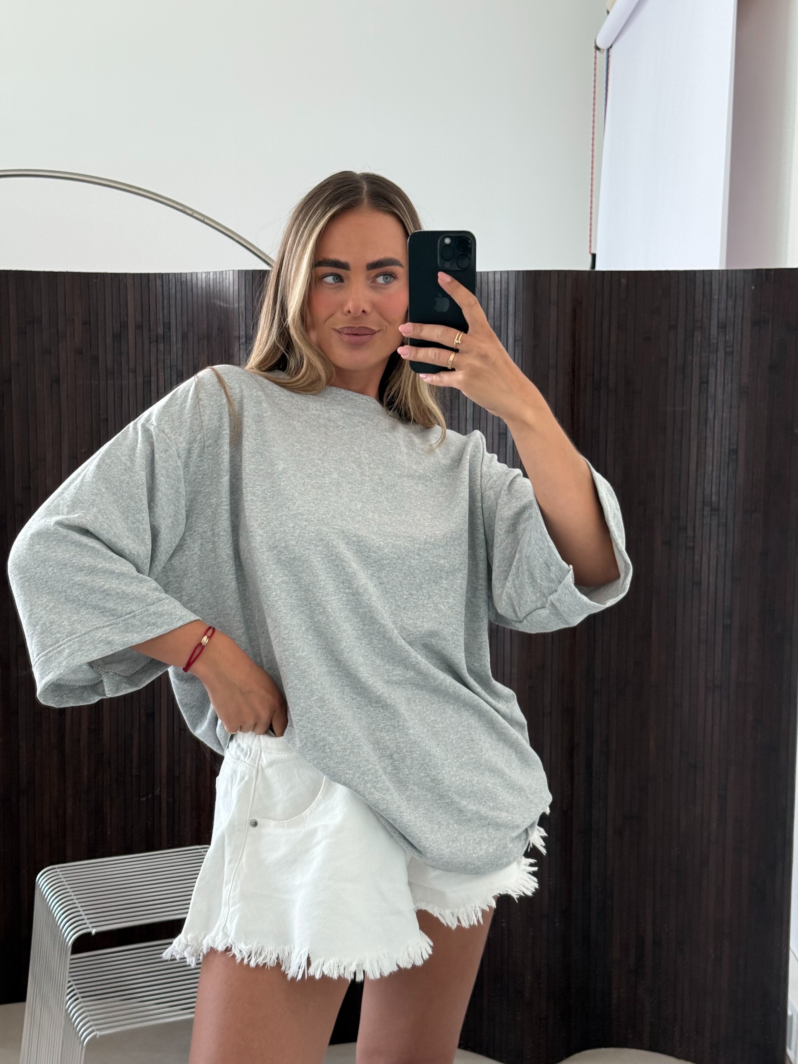 Oversized Boyfriend T-shirt Grijs