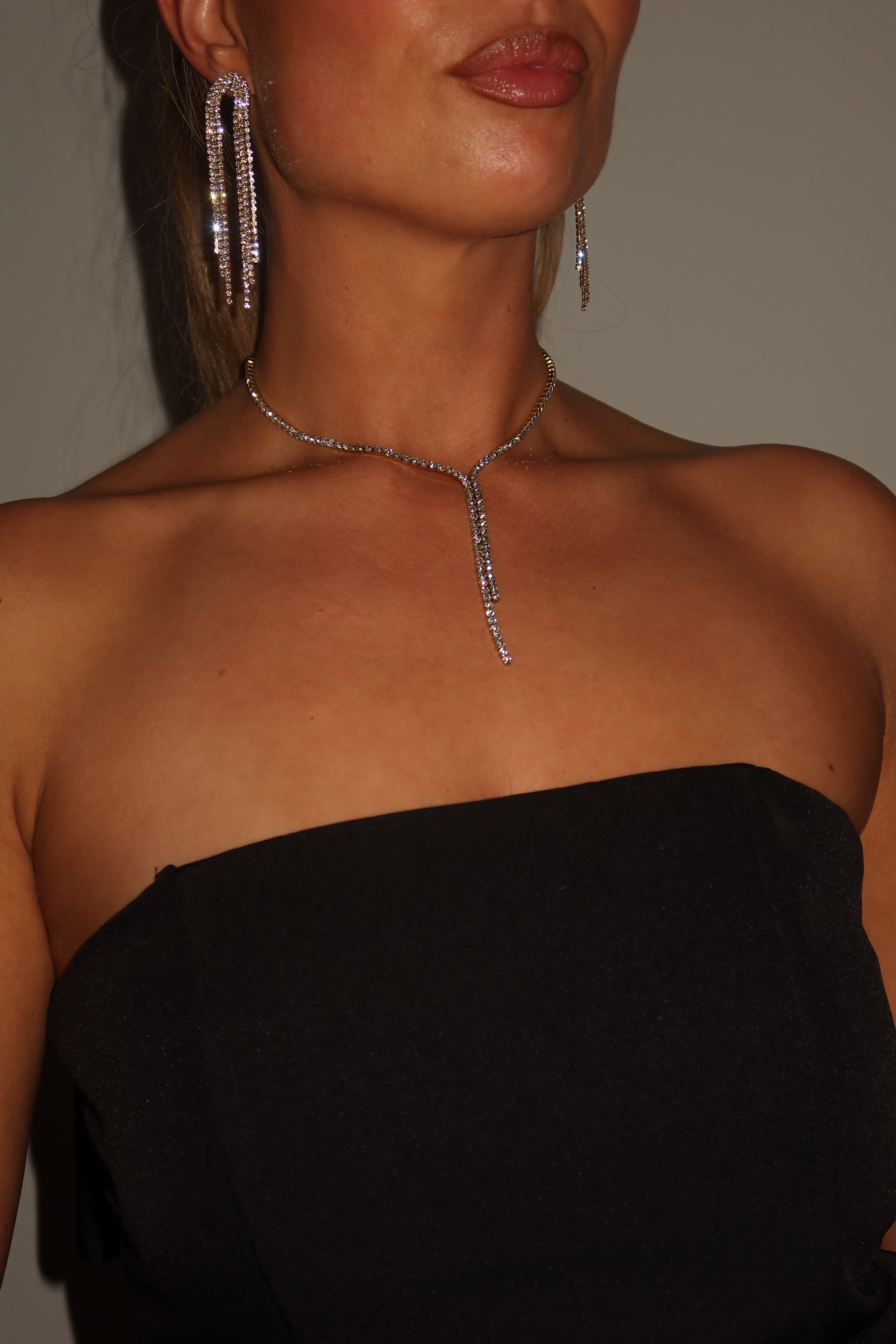 Waterval Oorbellen Strass Goud