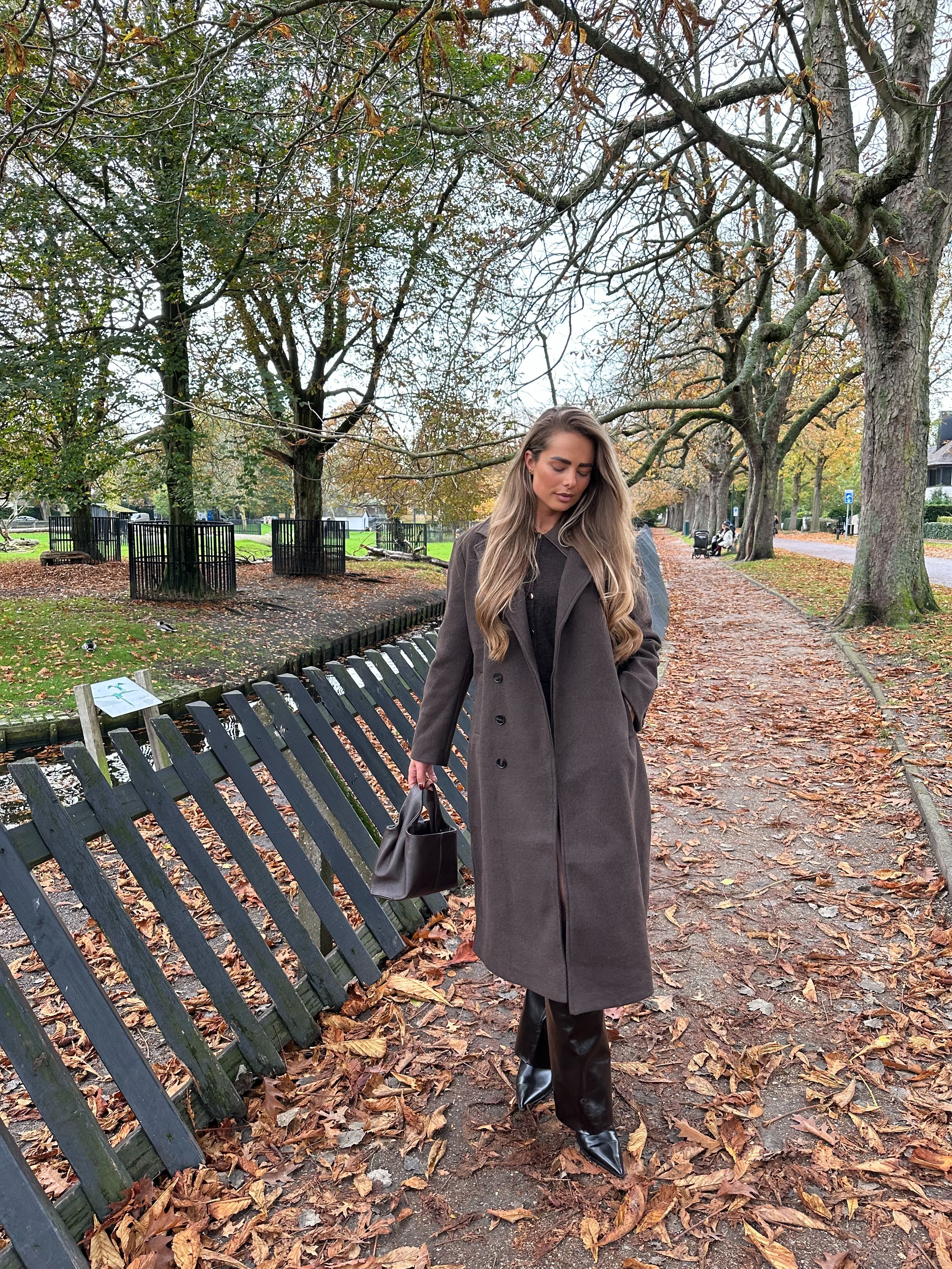 Lange Mantel Jas Bruin | Frankie