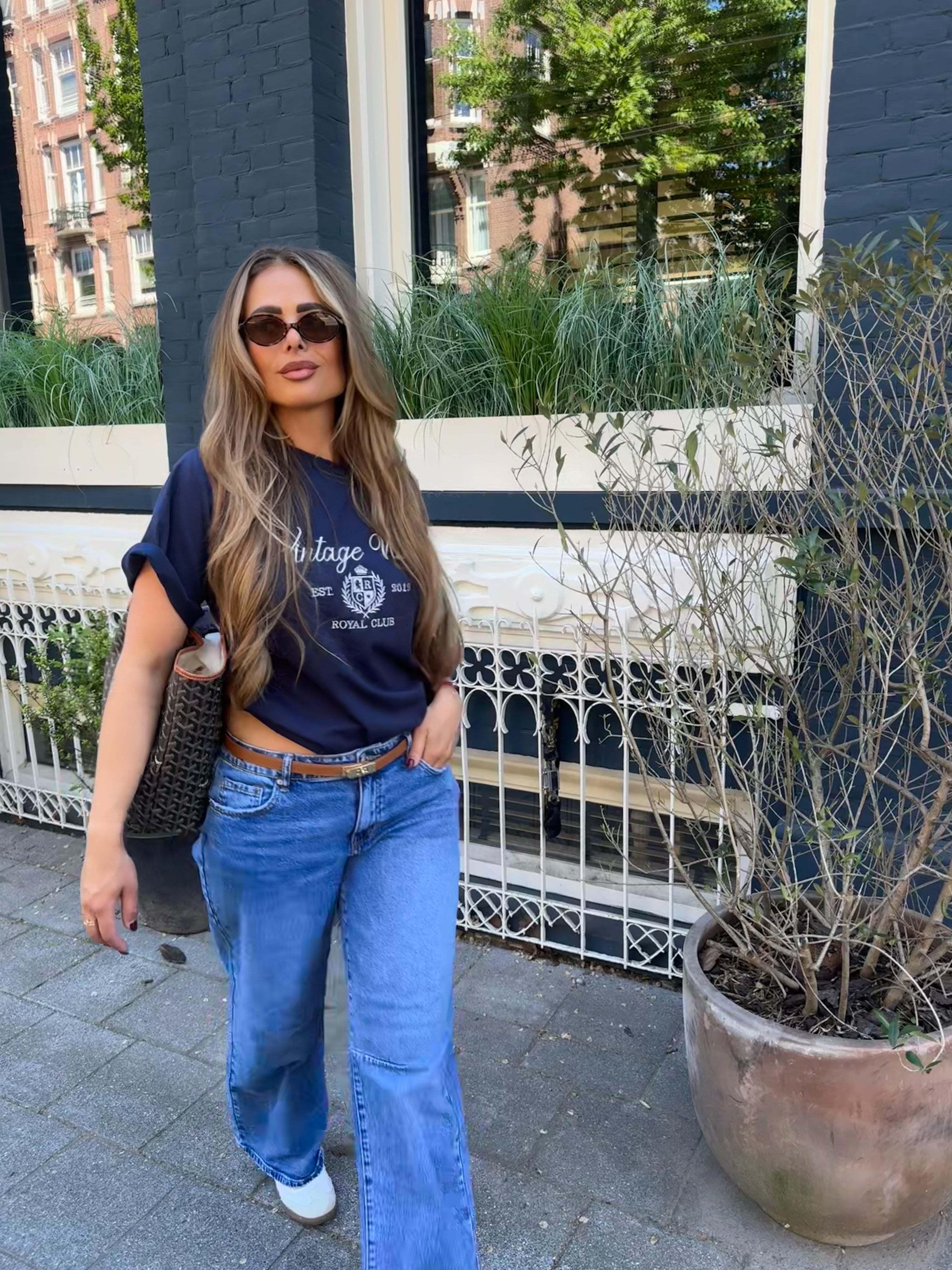 Queen Hearts Baggy Jeans Blauw | Roxy