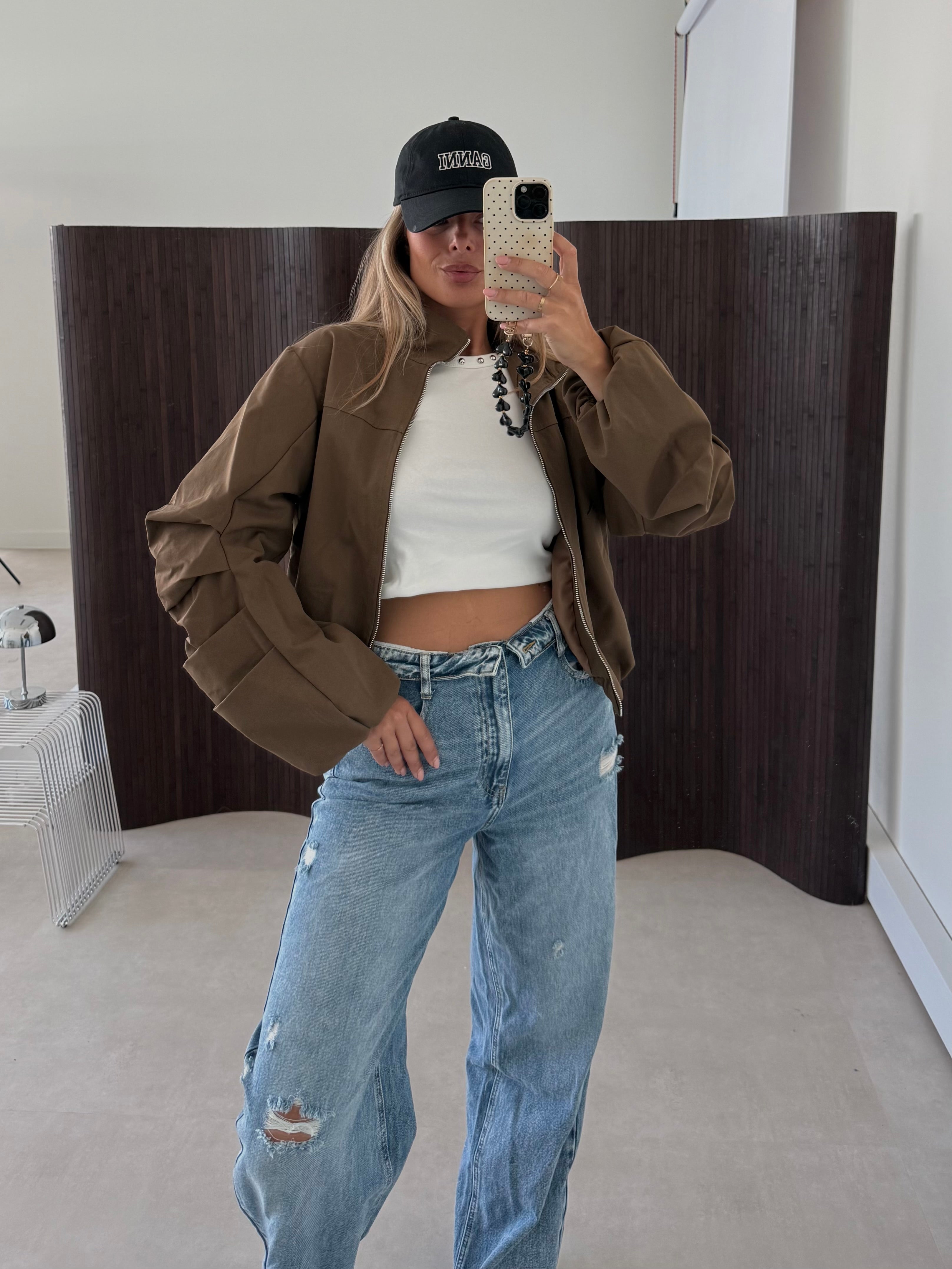 Bomber Jacket Statement Sleeve
