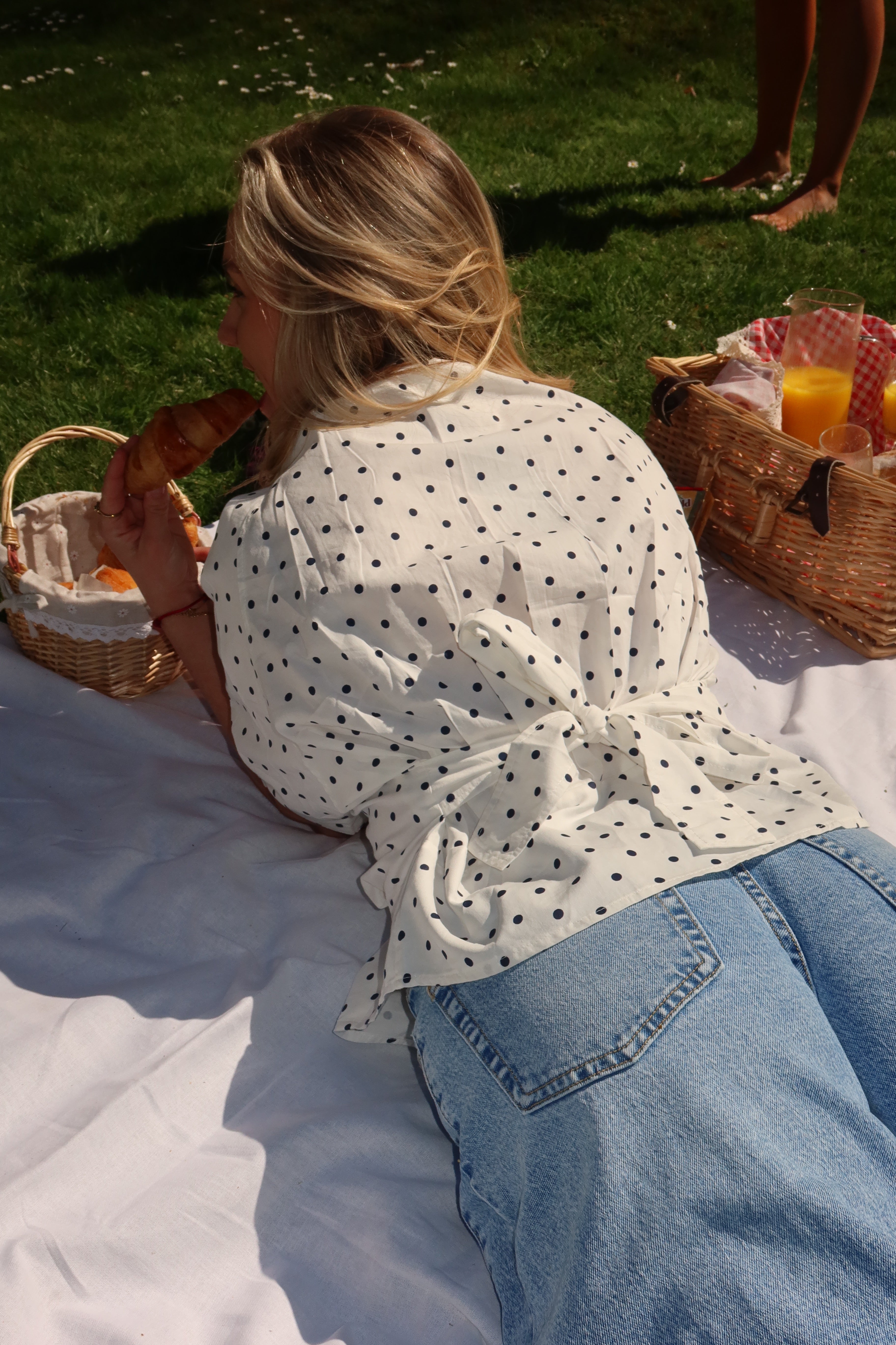 Polkadot Blouse met Strik